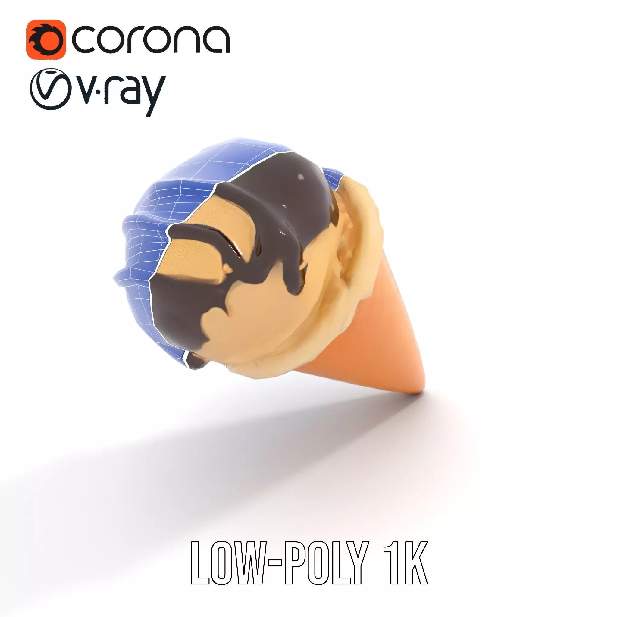 Chocolate Vanilla Ice Cream model pack Low-poly 3D model_15