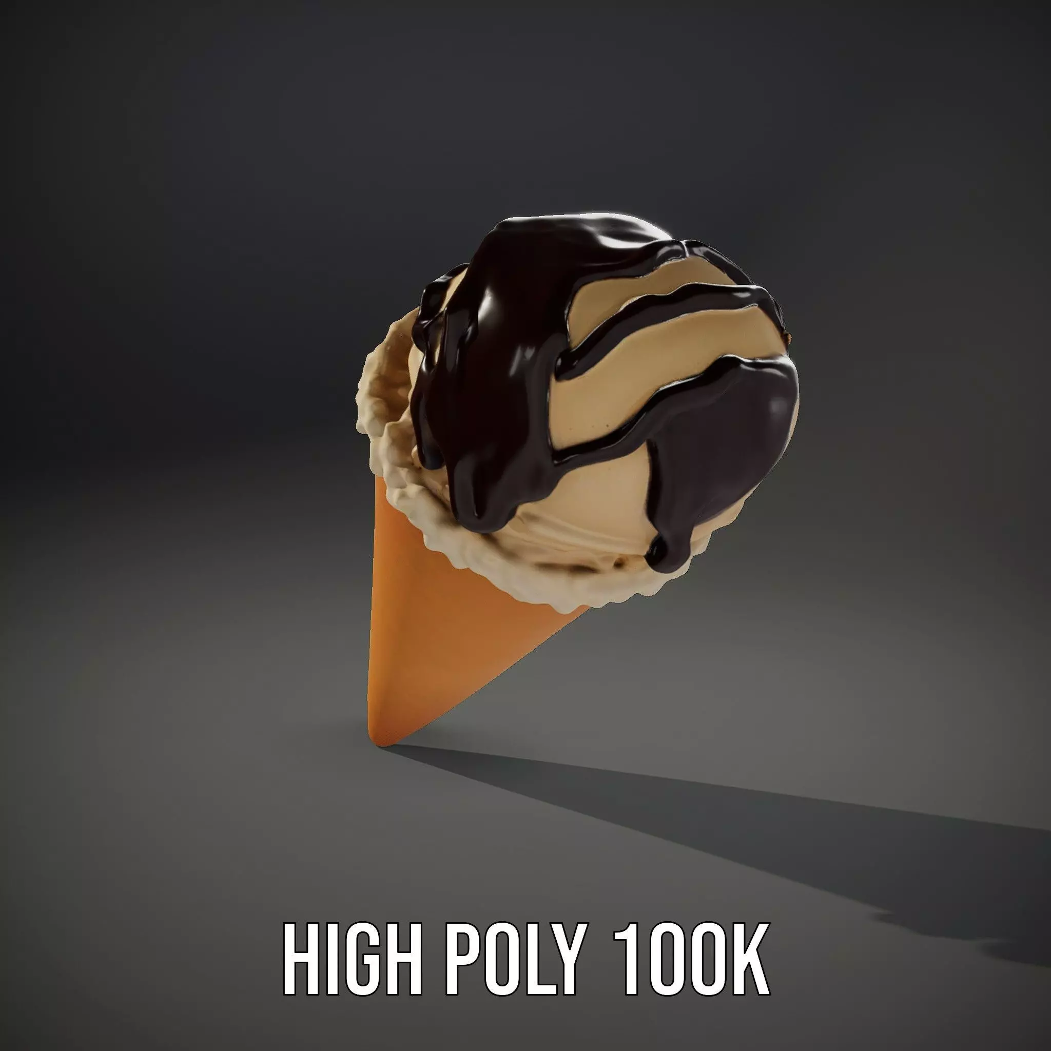 Chocolate Vanilla Ice Cream model pack Low-poly 3D model_9
