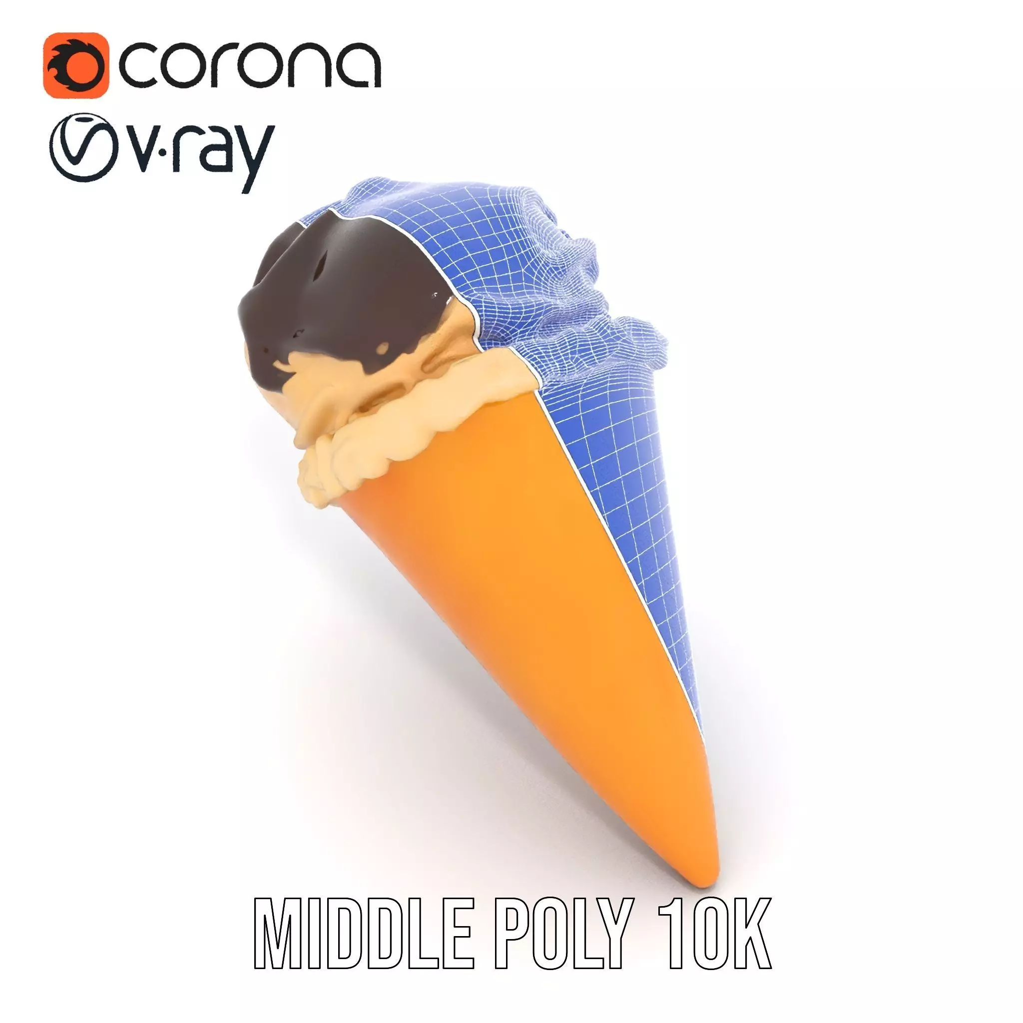 Chocolate Vanilla Ice Cream model pack Low-poly 3D model_6