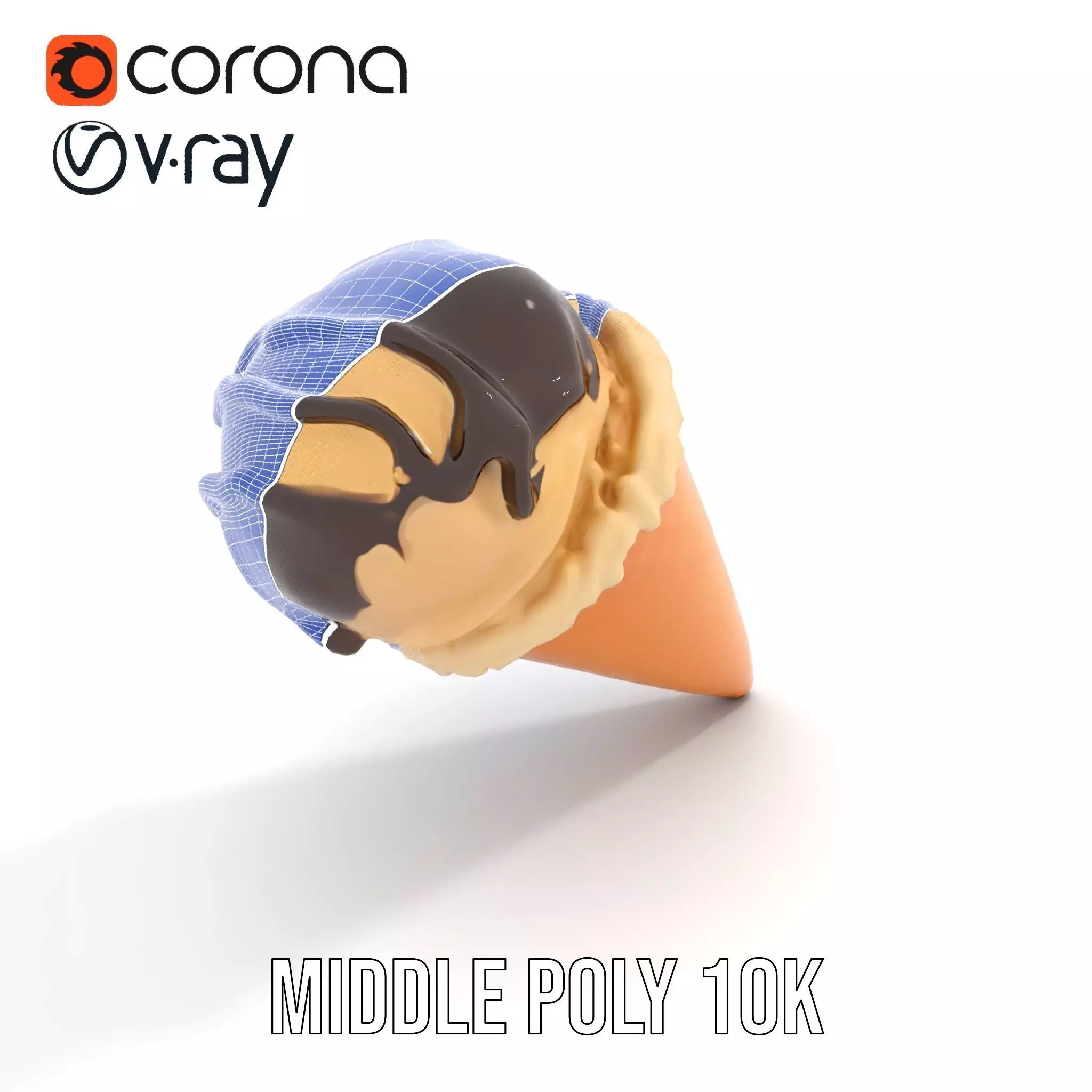 Chocolate Vanilla Ice Cream model pack Low-poly 3D model_22