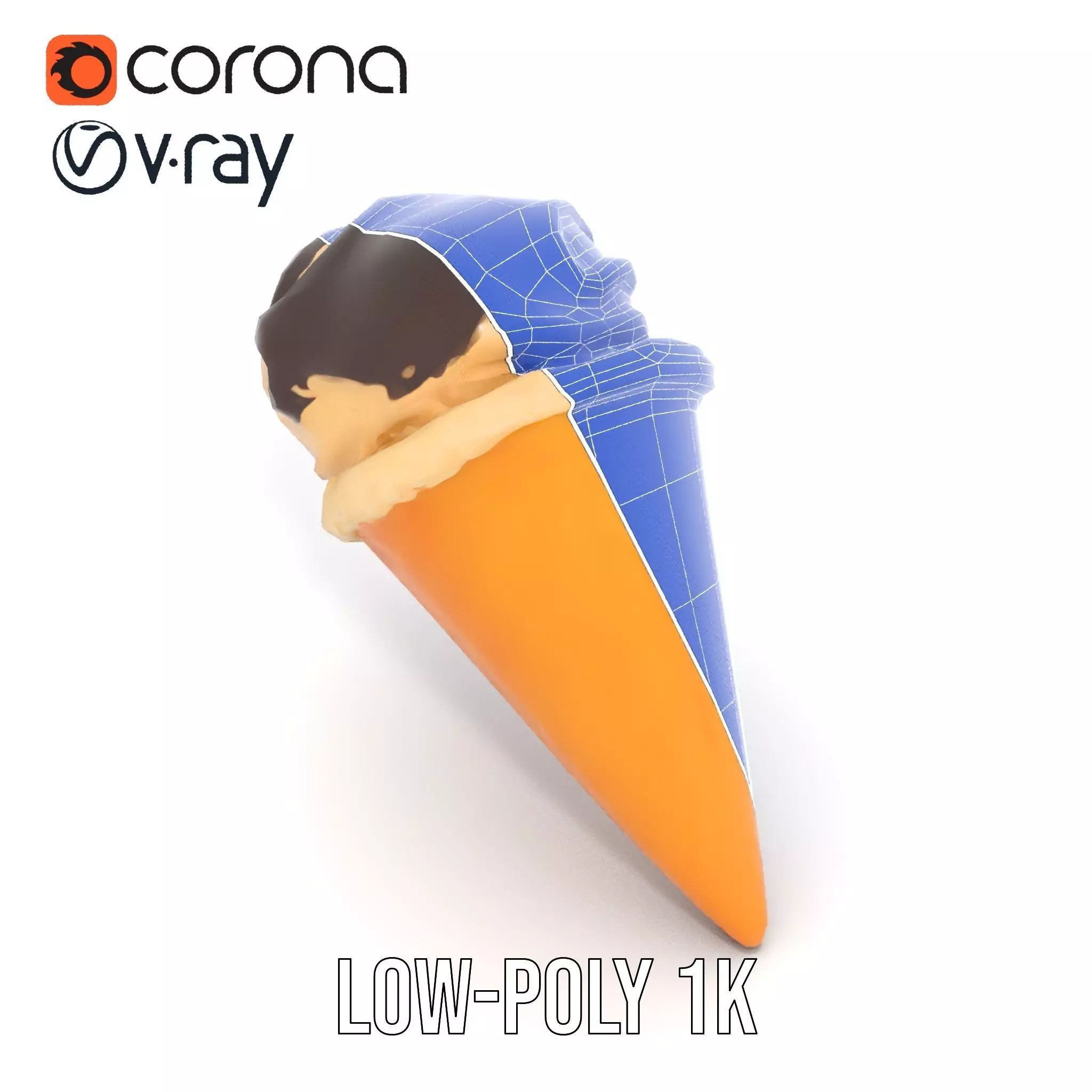 Chocolate Vanilla Ice Cream model pack Low-poly 3D model_23