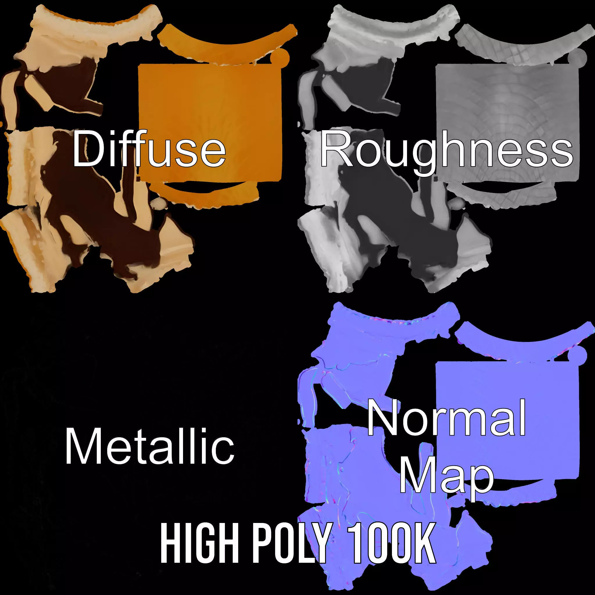 Chocolate Vanilla Ice Cream model pack Low-poly 3D model_4