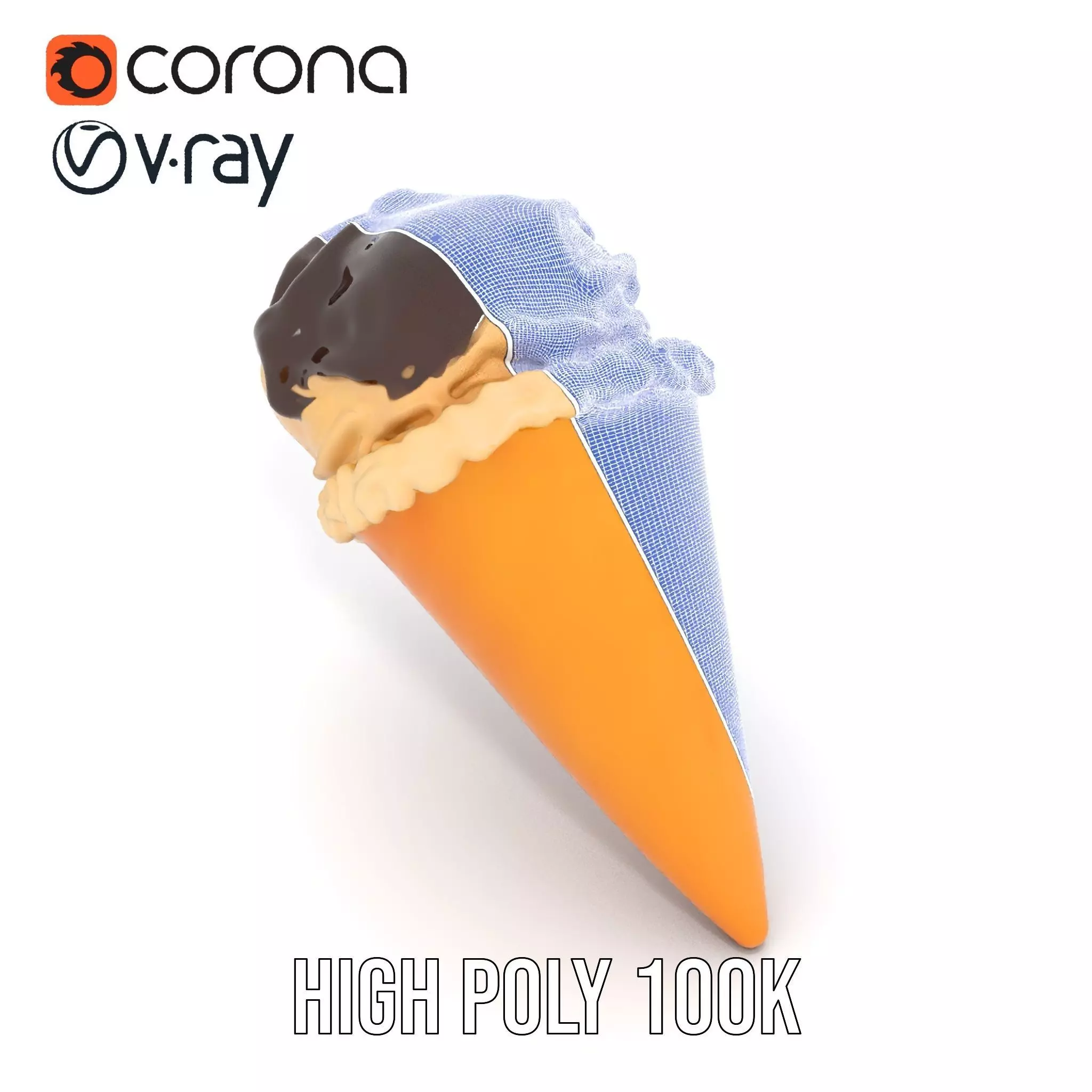 Chocolate Vanilla Ice Cream model pack Low-poly 3D model_34