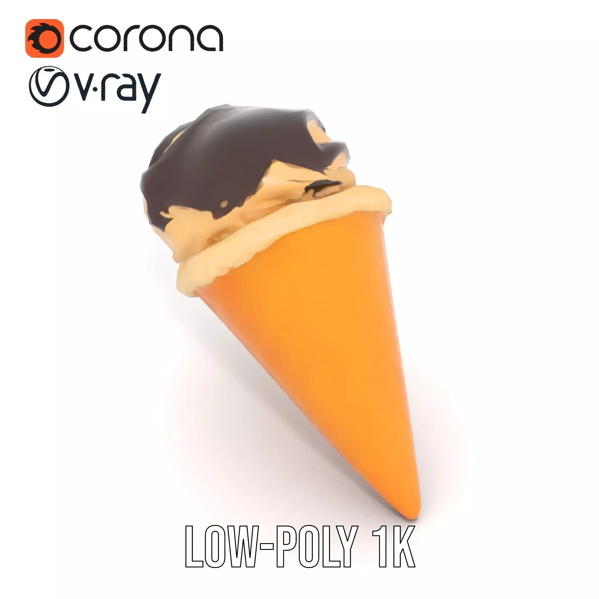 Chocolate Vanilla Ice Cream model pack Low-poly 3D model_10