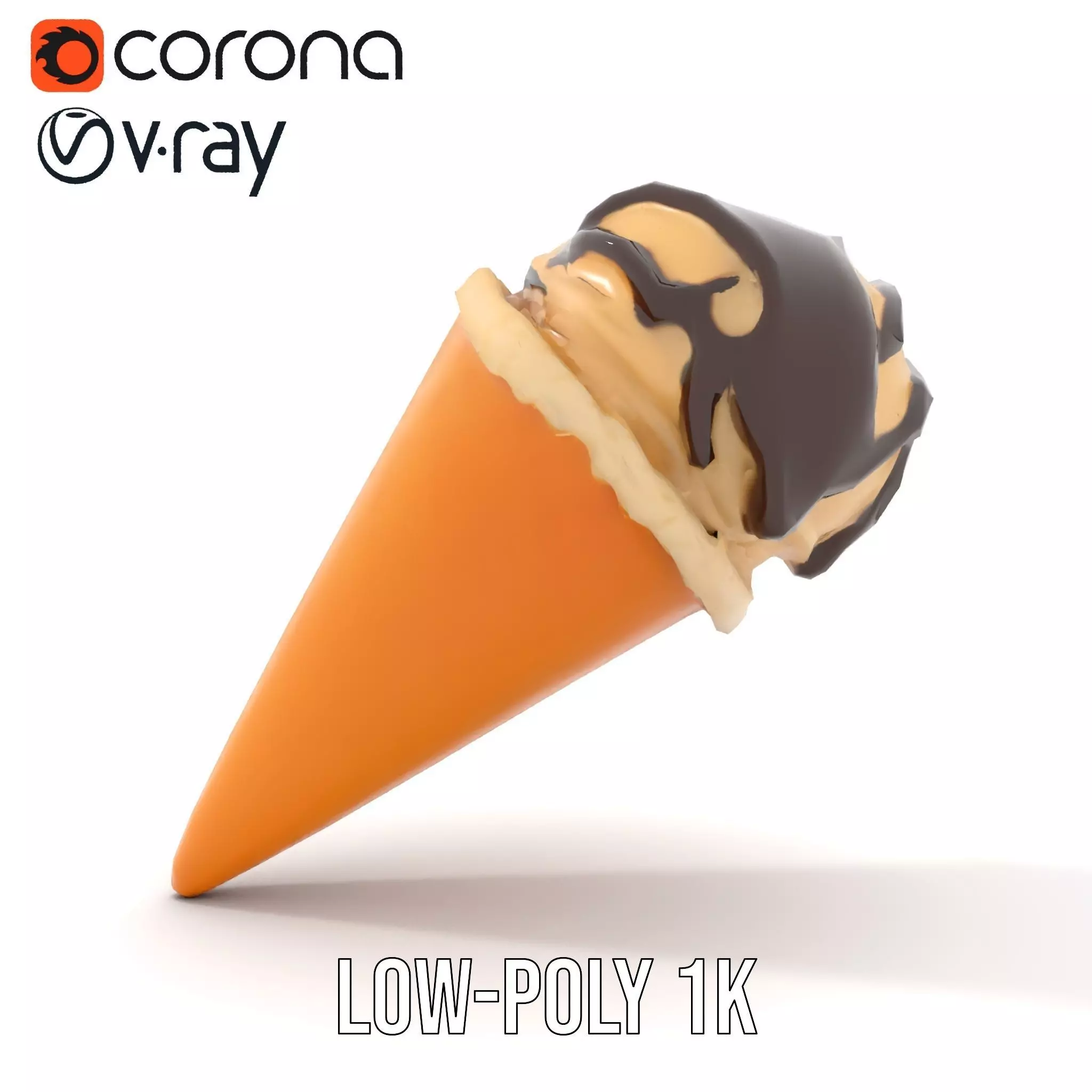 Chocolate Vanilla Ice Cream model pack Low-poly 3D model_18