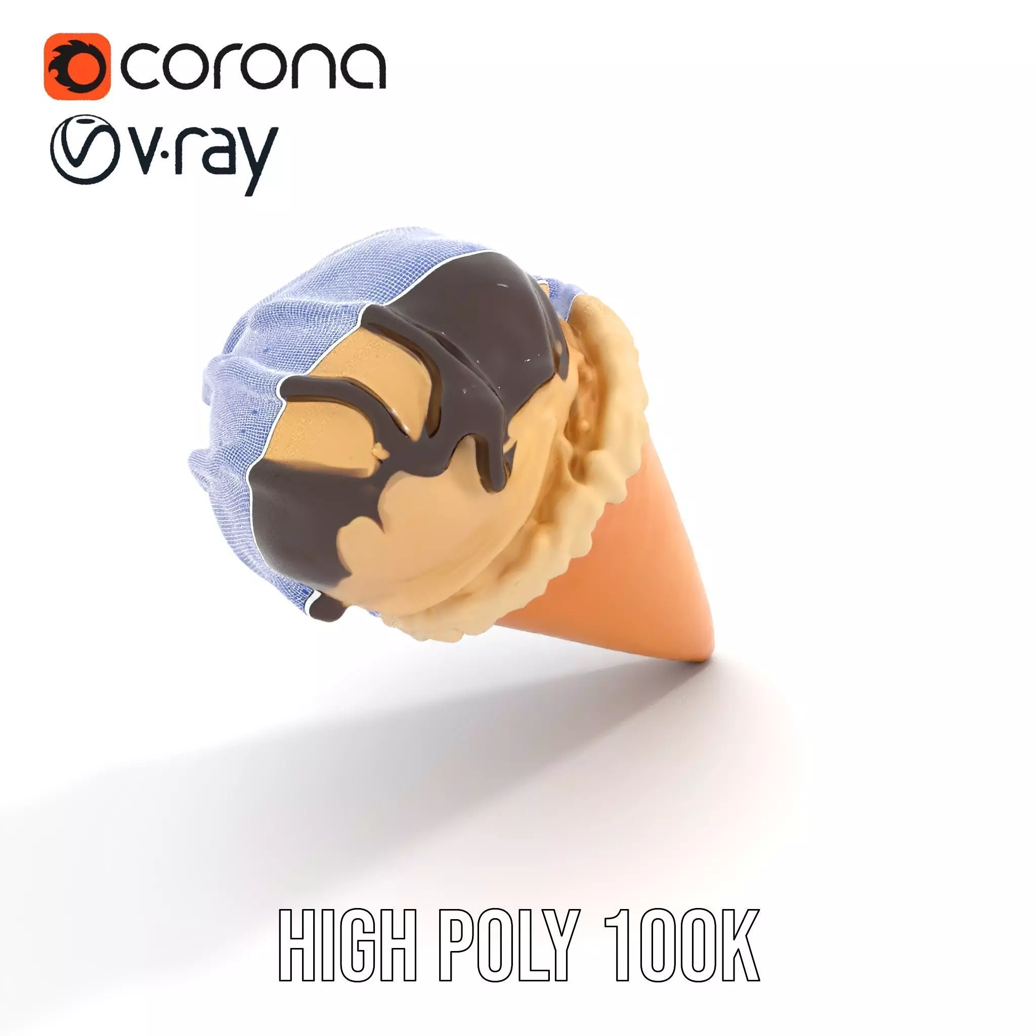 Chocolate Vanilla Ice Cream model pack Low-poly 3D model_32