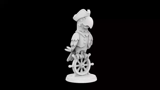 Pirate Parrot Captain 3d Print Model