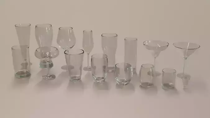 Set of glass - Collection of 16 models of glass