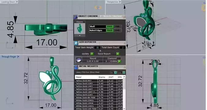 Rose Gold Pendant Letter S and Butterfly Design Model jp0203