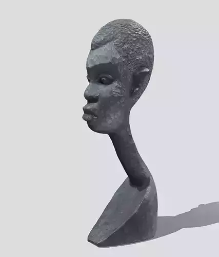 Male Tribal African Head Statue 