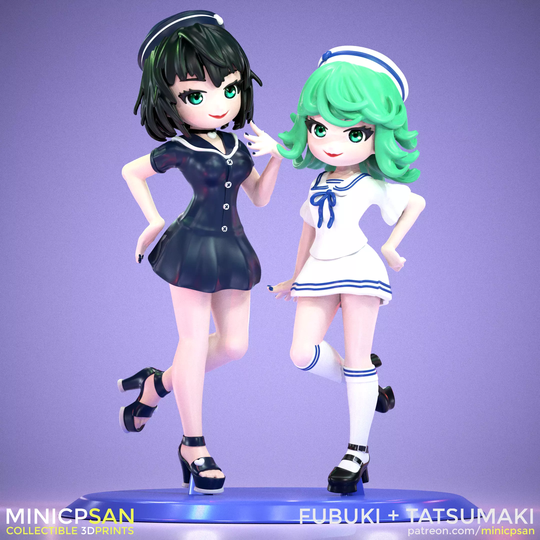 Fubuki and Tatsumaki - Cute Sailor Outfit - One Punch Man 3D print model