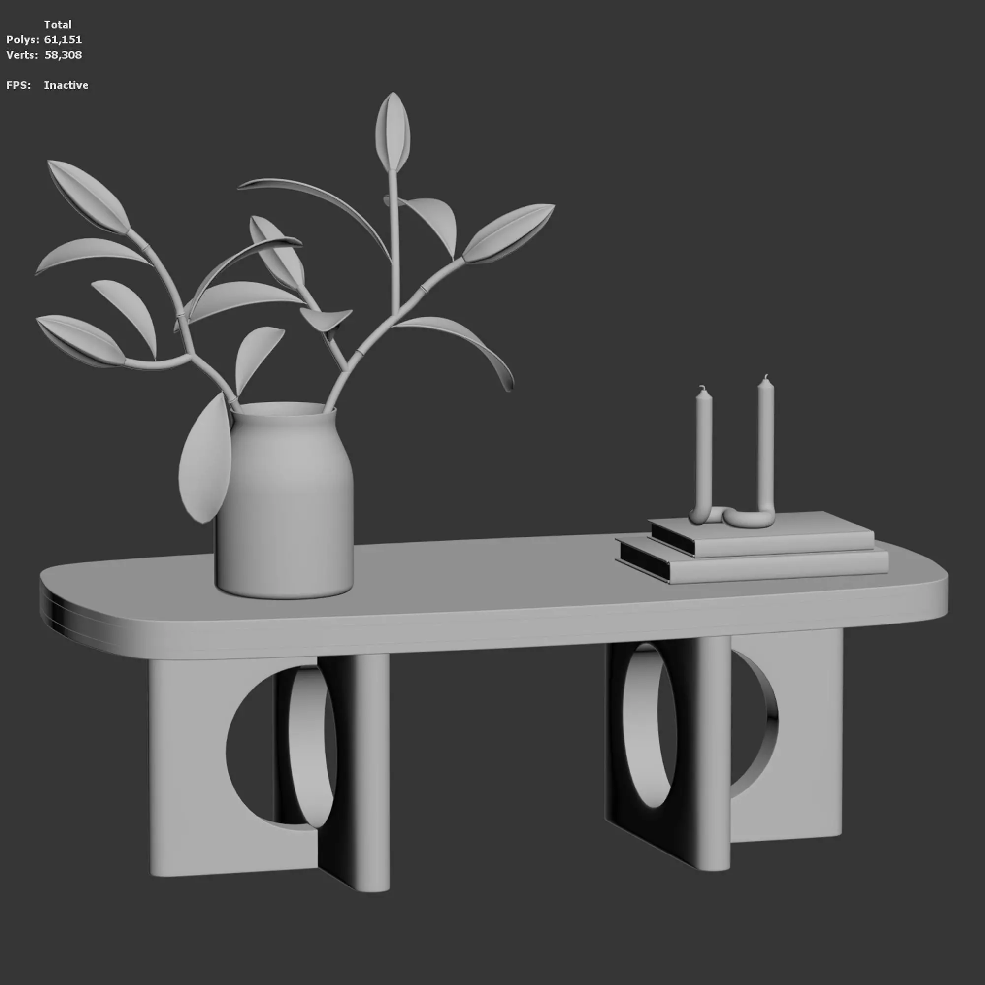 Taliferro Travertine Coffee Table  3D model_6