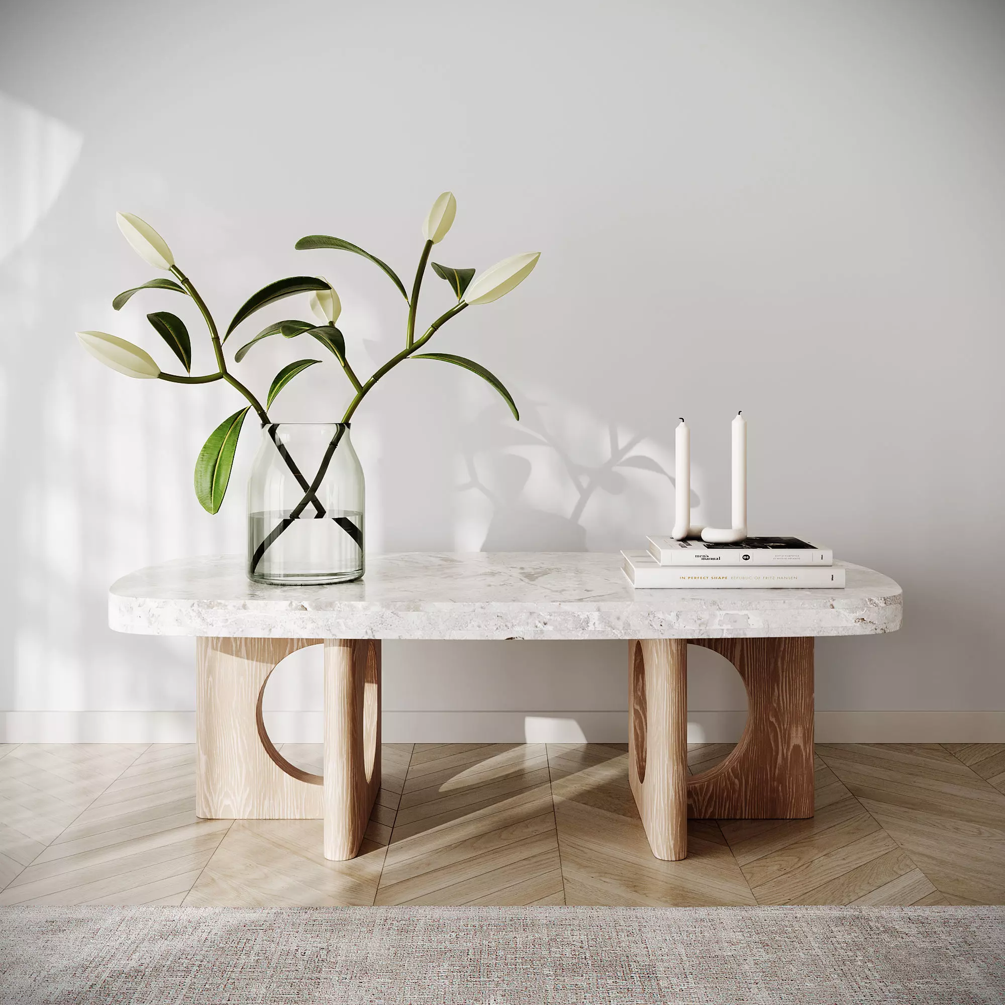Taliferro Travertine Coffee Table  3D model_1