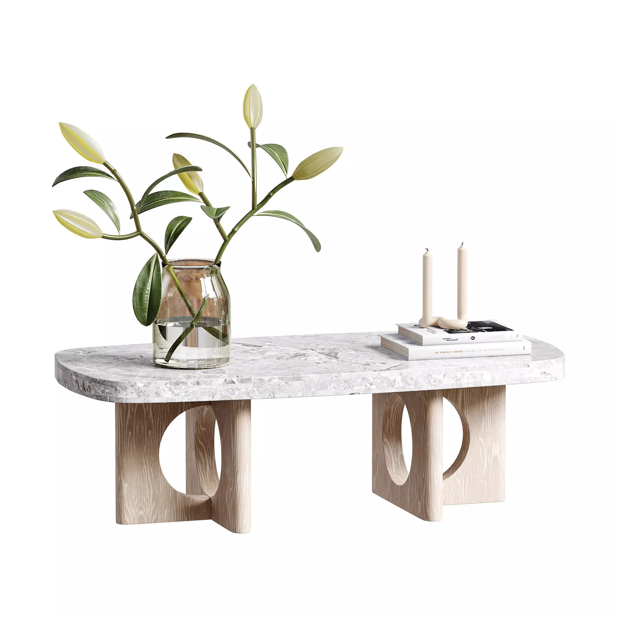 Taliferro Travertine Coffee Table  3D model_0