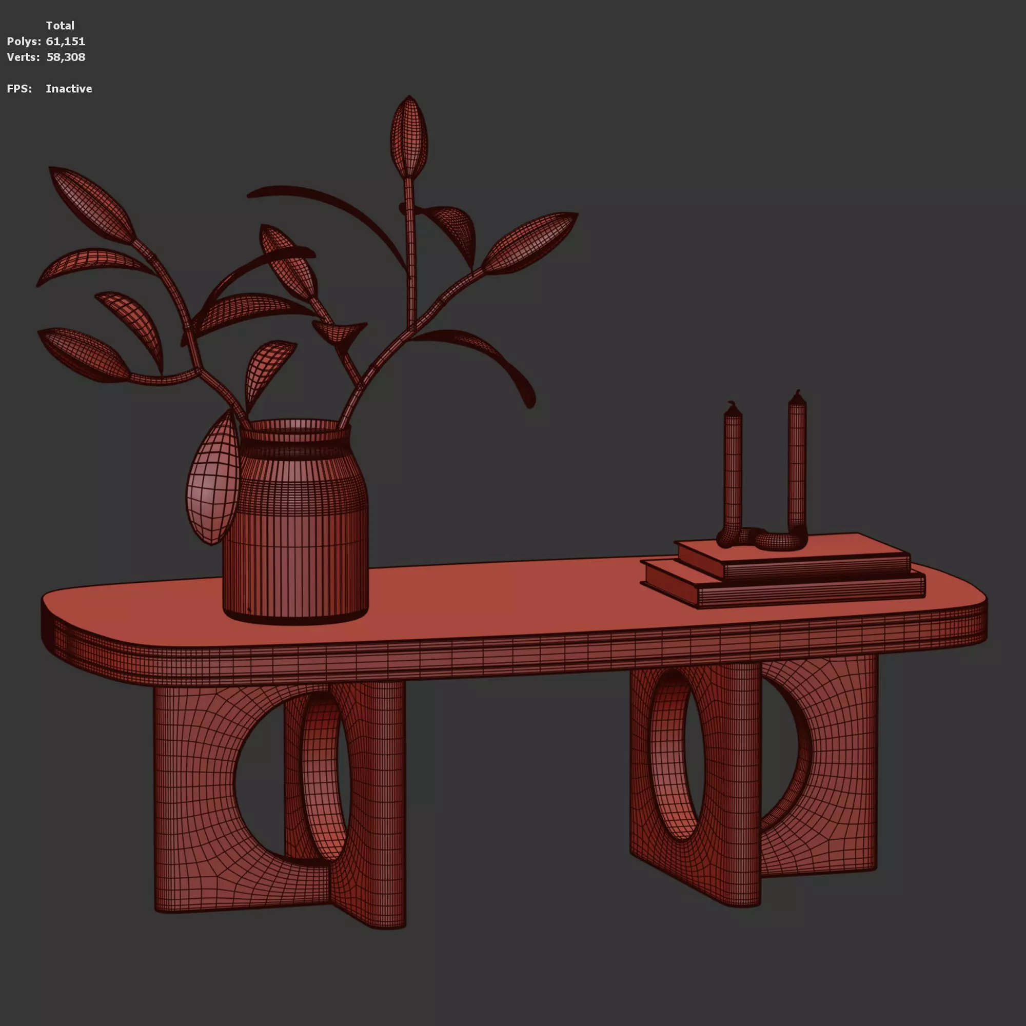 Taliferro Travertine Coffee Table  3D model_7