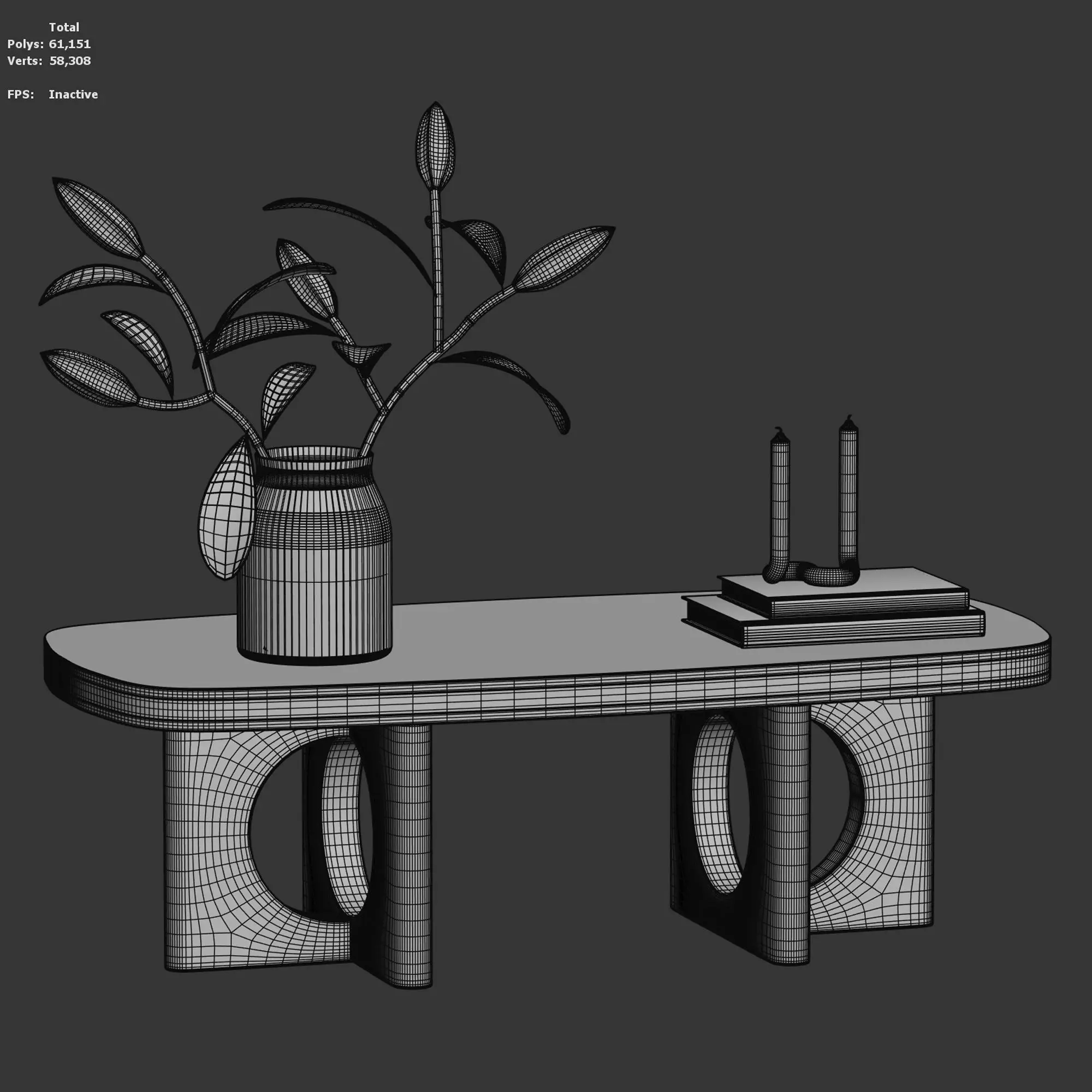 Taliferro Travertine Coffee Table  3D model_5