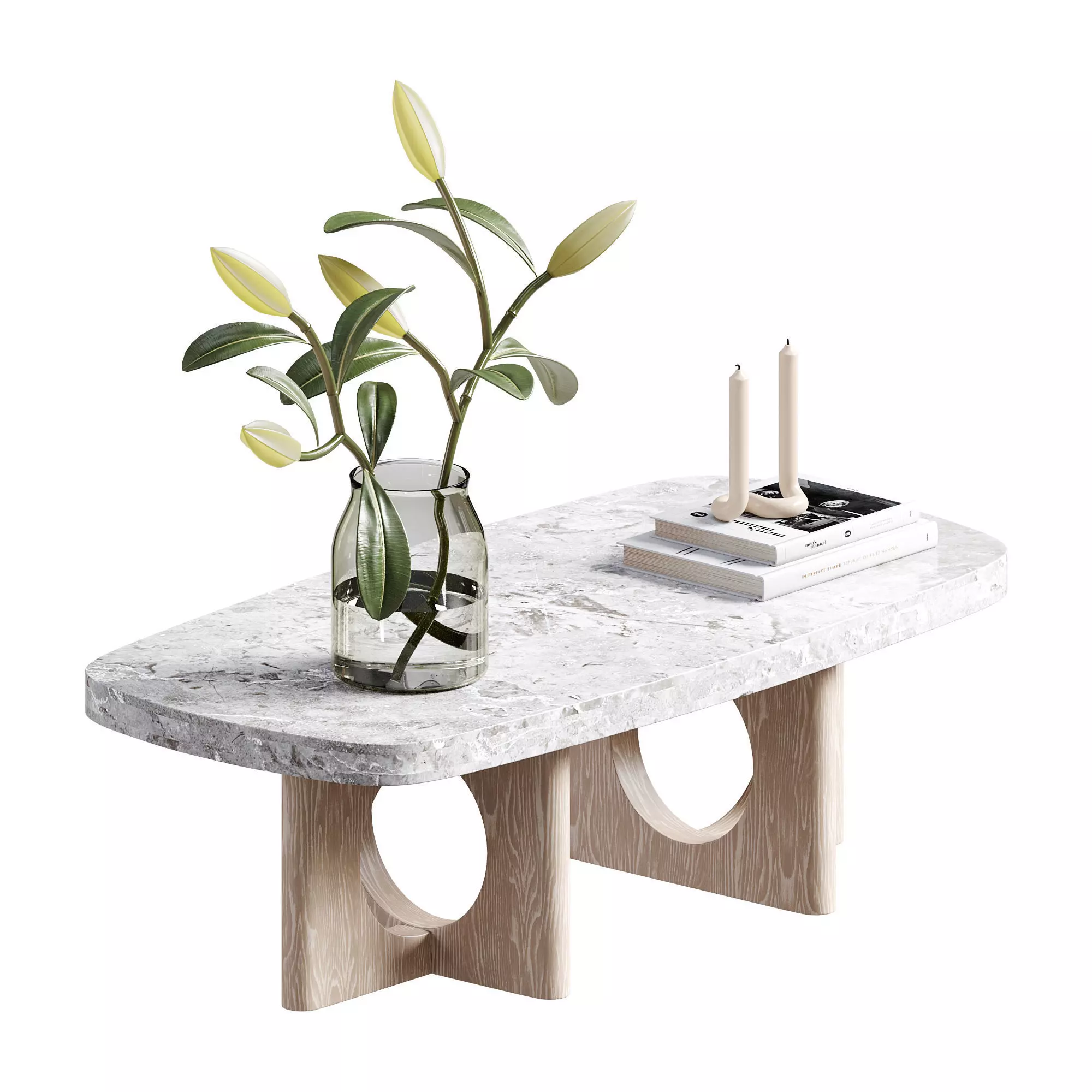 Taliferro Travertine Coffee Table  3D model_2