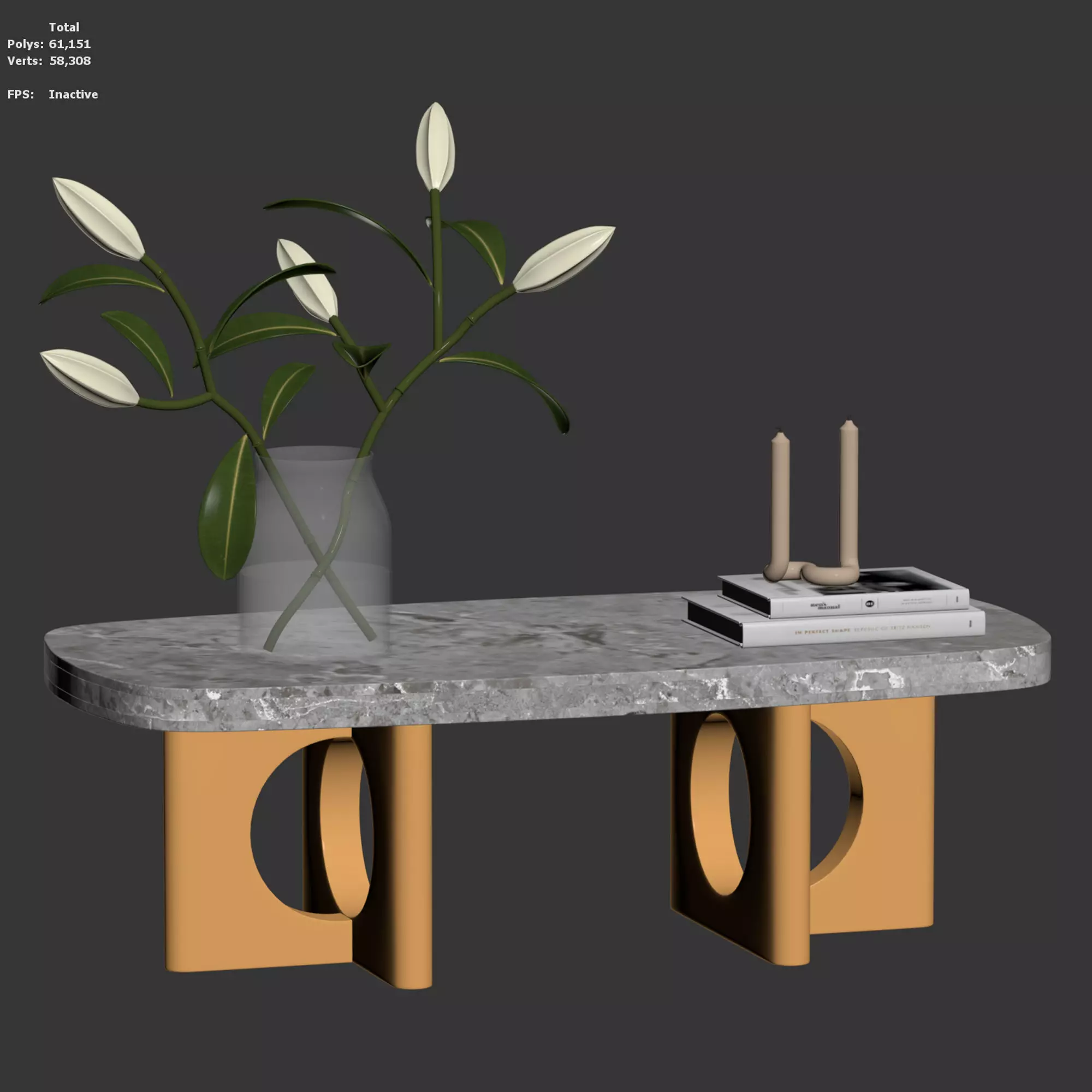 Taliferro Travertine Coffee Table  3D model_9