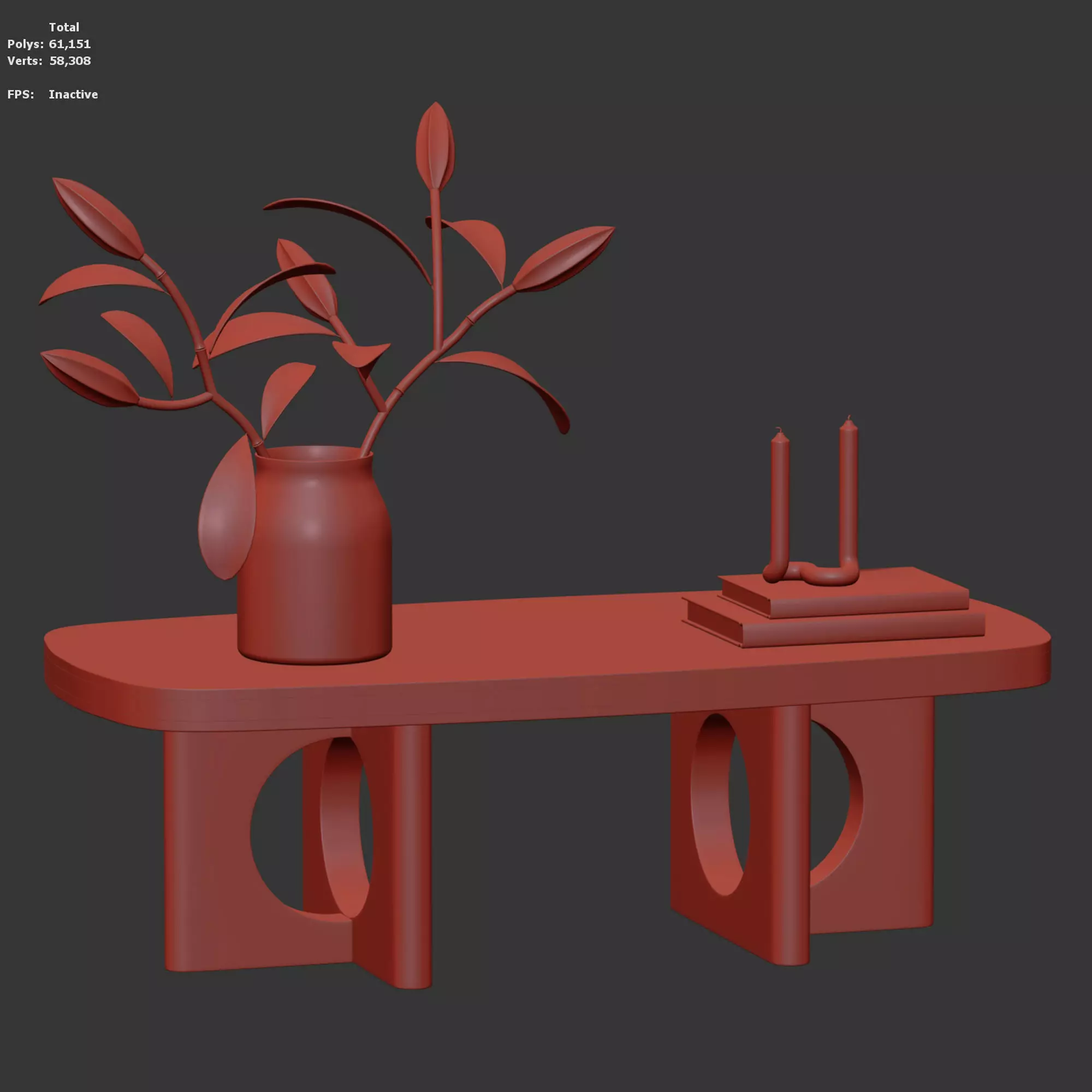 Taliferro Travertine Coffee Table  3D model_8