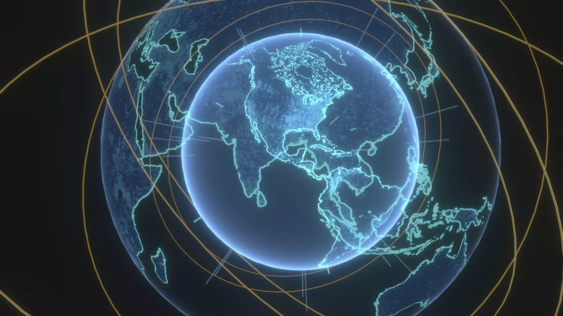 Animated Hologram Planet Earth No 2 With 50 Sci-Fi Music Tracks Low-poly 3D model_8