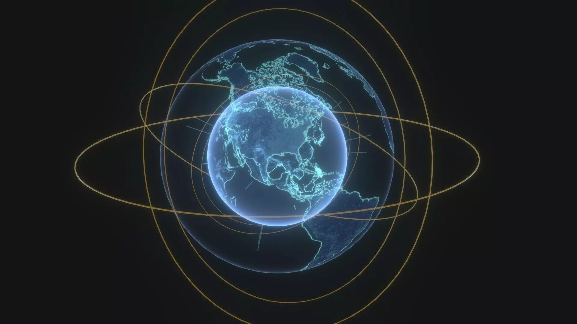 Animated Hologram Planet Earth No 2 With 50 Sci-Fi Music Tracks Low-poly 3D model_18