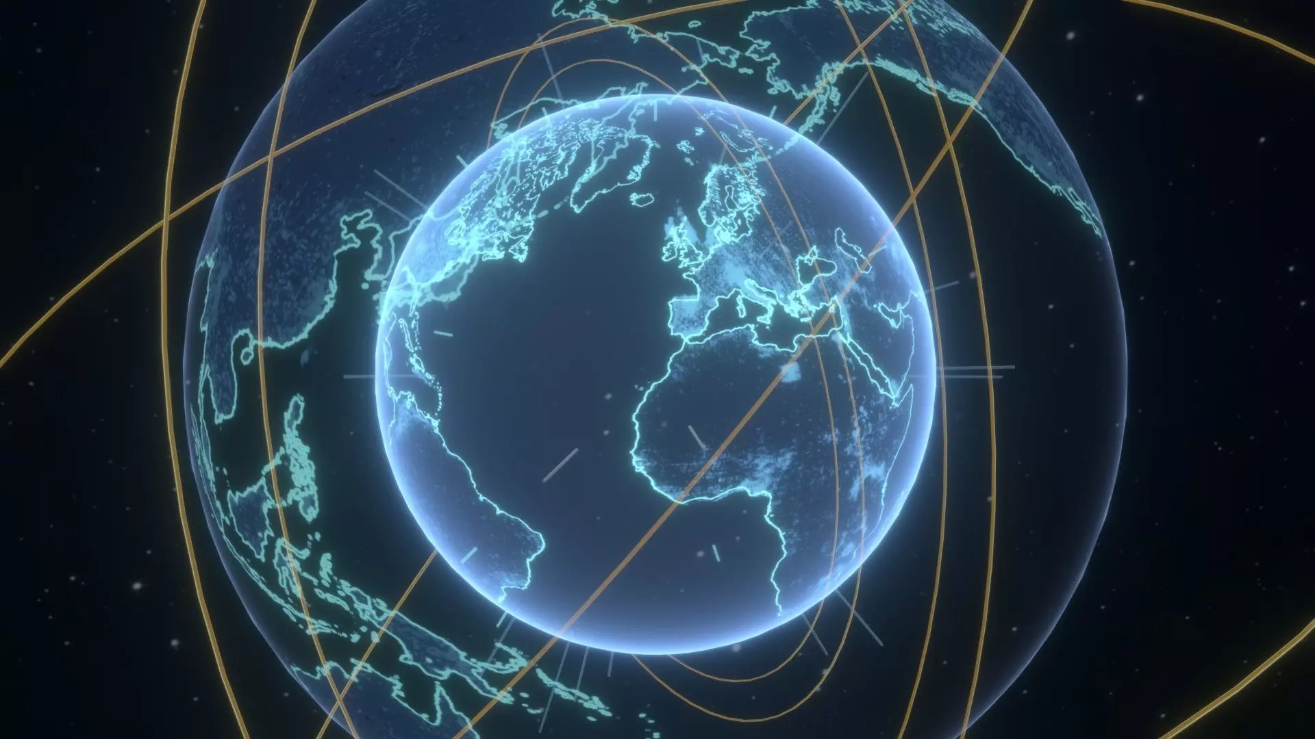 Animated Hologram Planet Earth No 2 With 50 Sci-Fi Music Tracks Low-poly 3D model_5