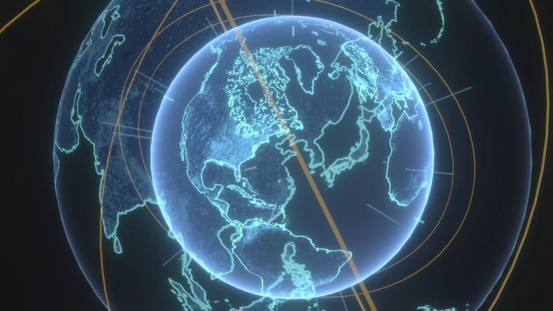 Animated Hologram Planet Earth No 2 With 50 Sci-Fi Music Tracks Low-poly 3D model_20