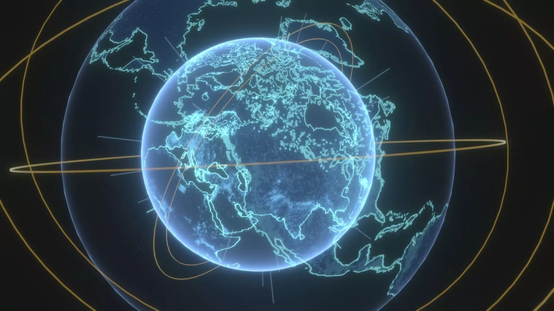 Animated Hologram Planet Earth No 2 With 50 Sci-Fi Music Tracks Low-poly 3D model_10