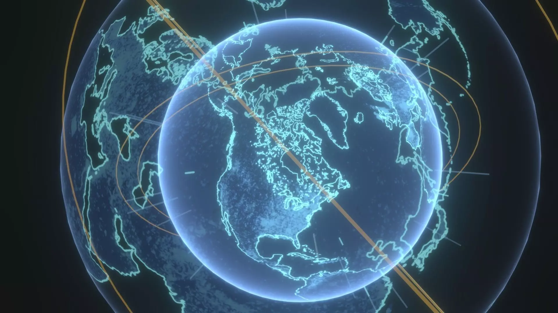 Animated Hologram Planet Earth No 2 With 50 Sci-Fi Music Tracks Low-poly 3D model_16