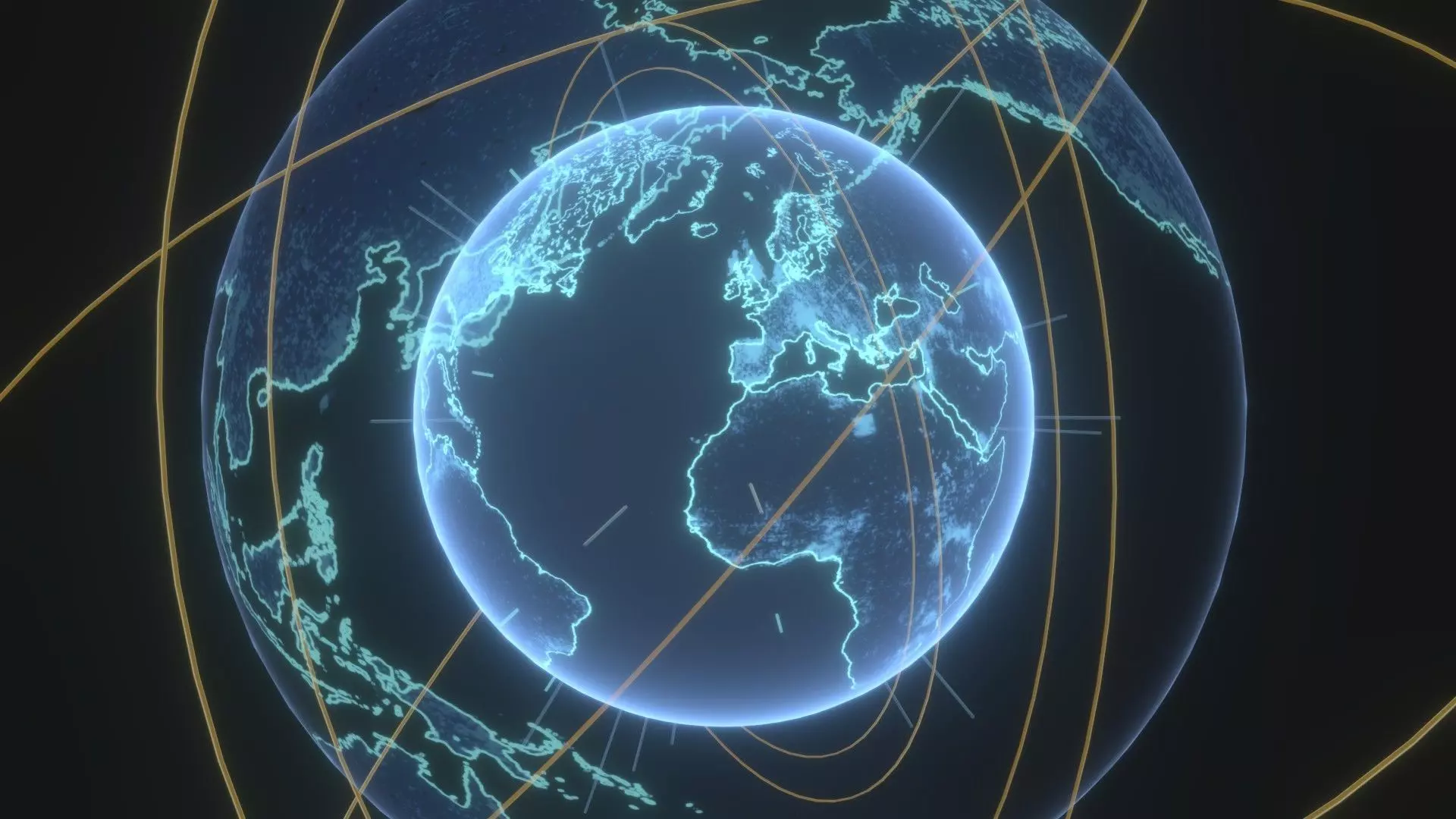 Animated Hologram Planet Earth No 2 With 50 Sci-Fi Music Tracks Low-poly 3D model_9