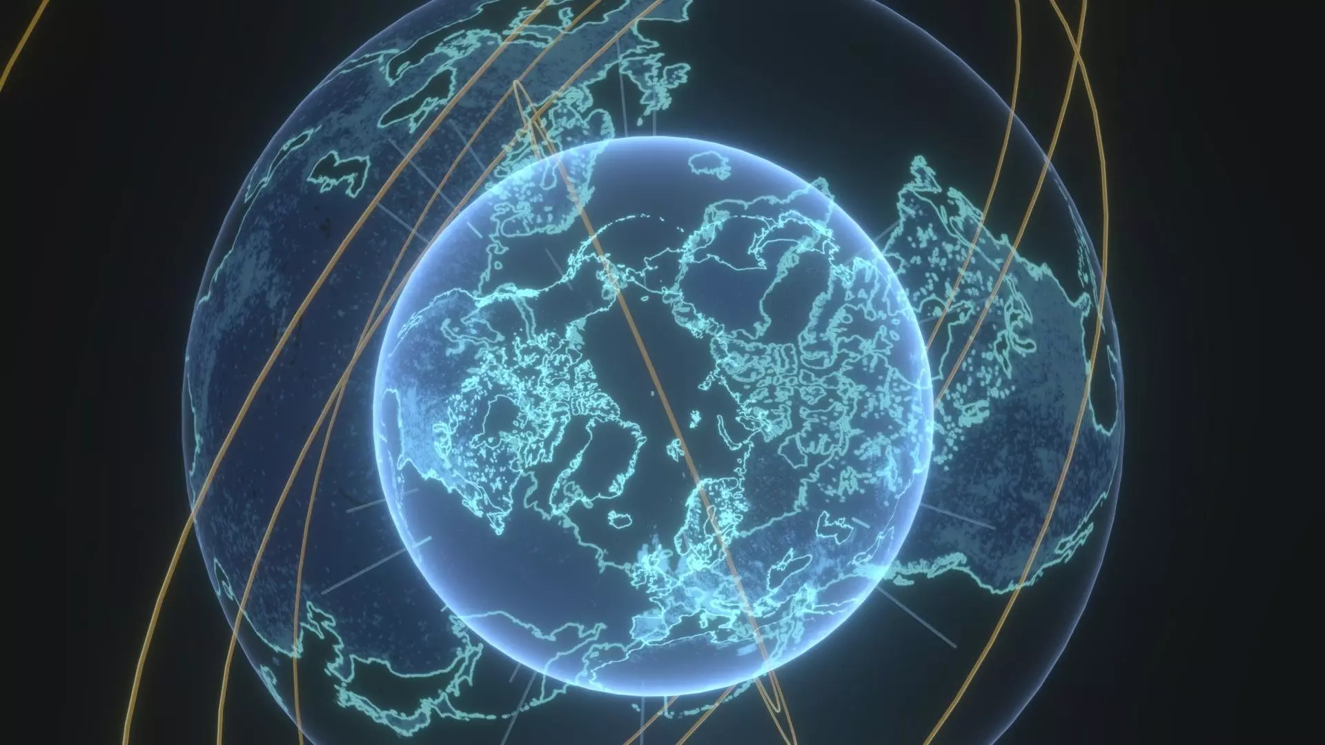 Animated Hologram Planet Earth No 2 With 50 Sci-Fi Music Tracks Low-poly 3D model_7