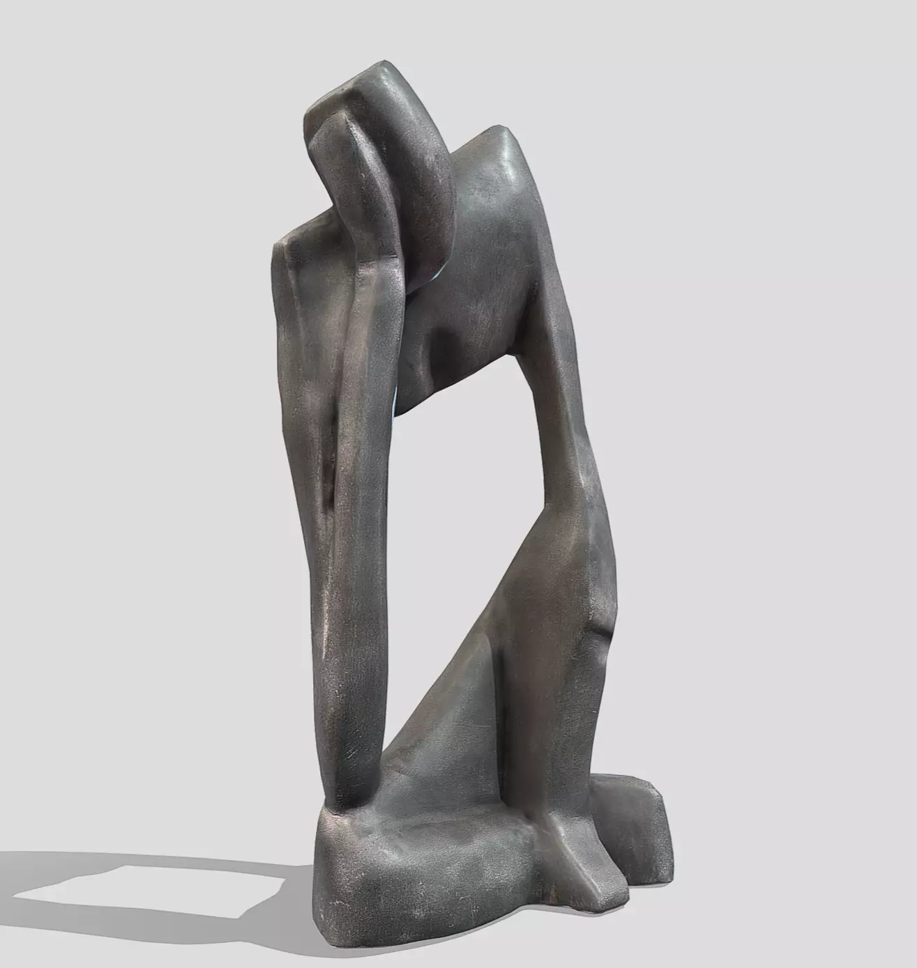 The Thinker Statue Low-poly 3D model_1