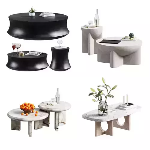 Table Collection - Modern Coffee Tables with Decor Accessories  