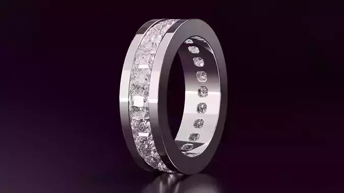 Channel Set Radiant Square Eternity Ring N02 3036CT EU54