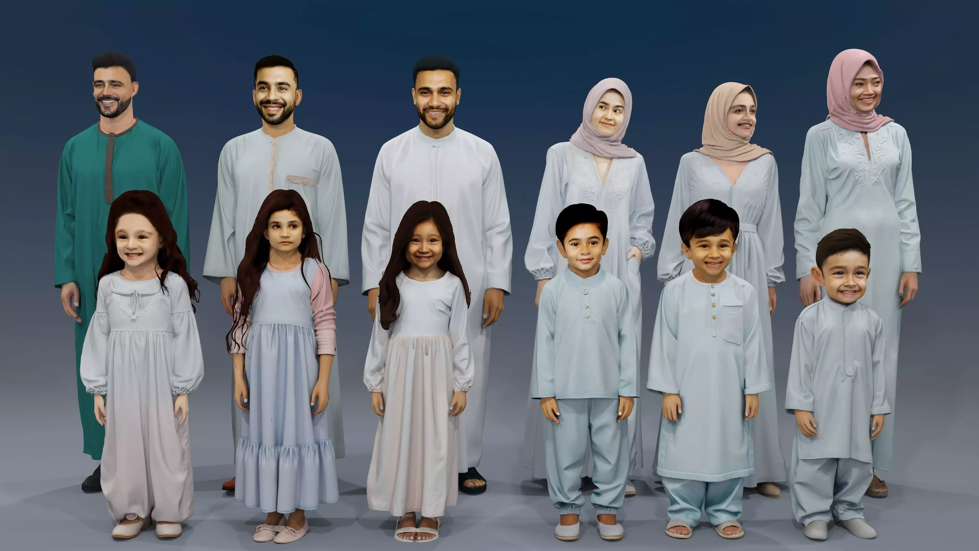 Standing people 01 3D model