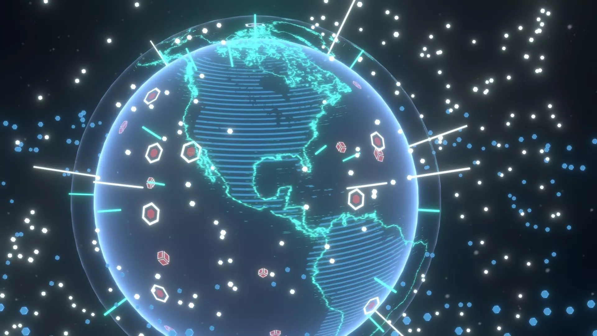 Animated Hologram Planet Earth No 3 With 50 Sci-Fi Music Tracks Low-poly 3D model_11