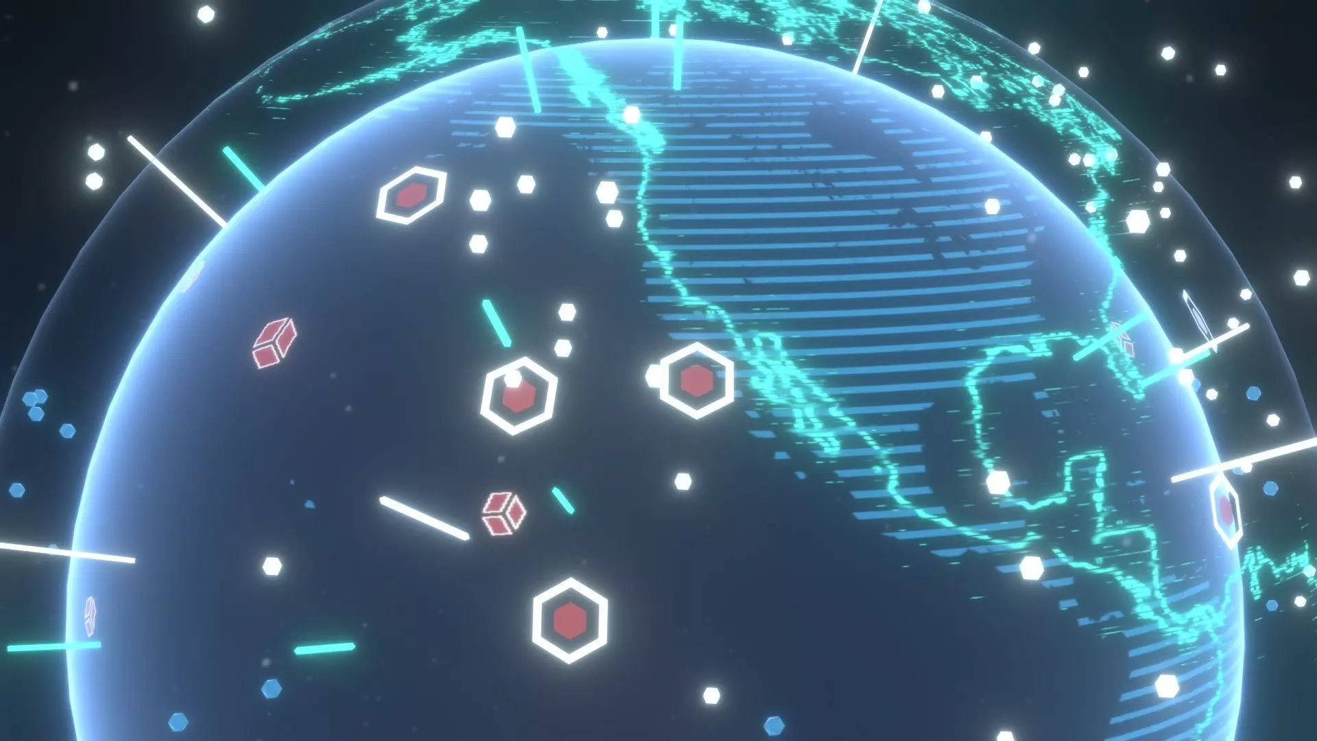 Animated Hologram Planet Earth No 3 With 50 Sci-Fi Music Tracks Low-poly 3D model_7