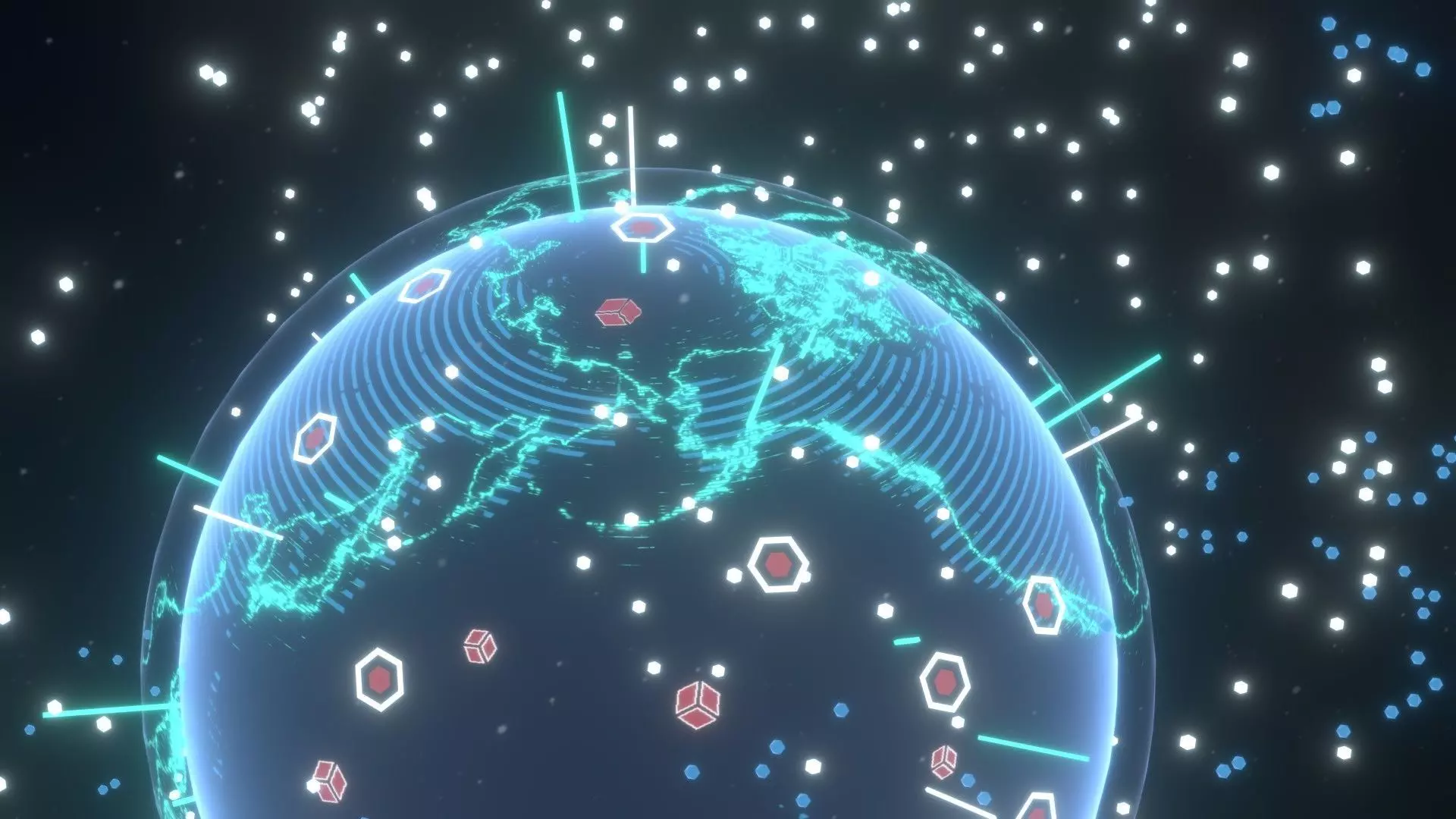 Animated Hologram Planet Earth No 3 With 50 Sci-Fi Music Tracks Low-poly 3D model_18