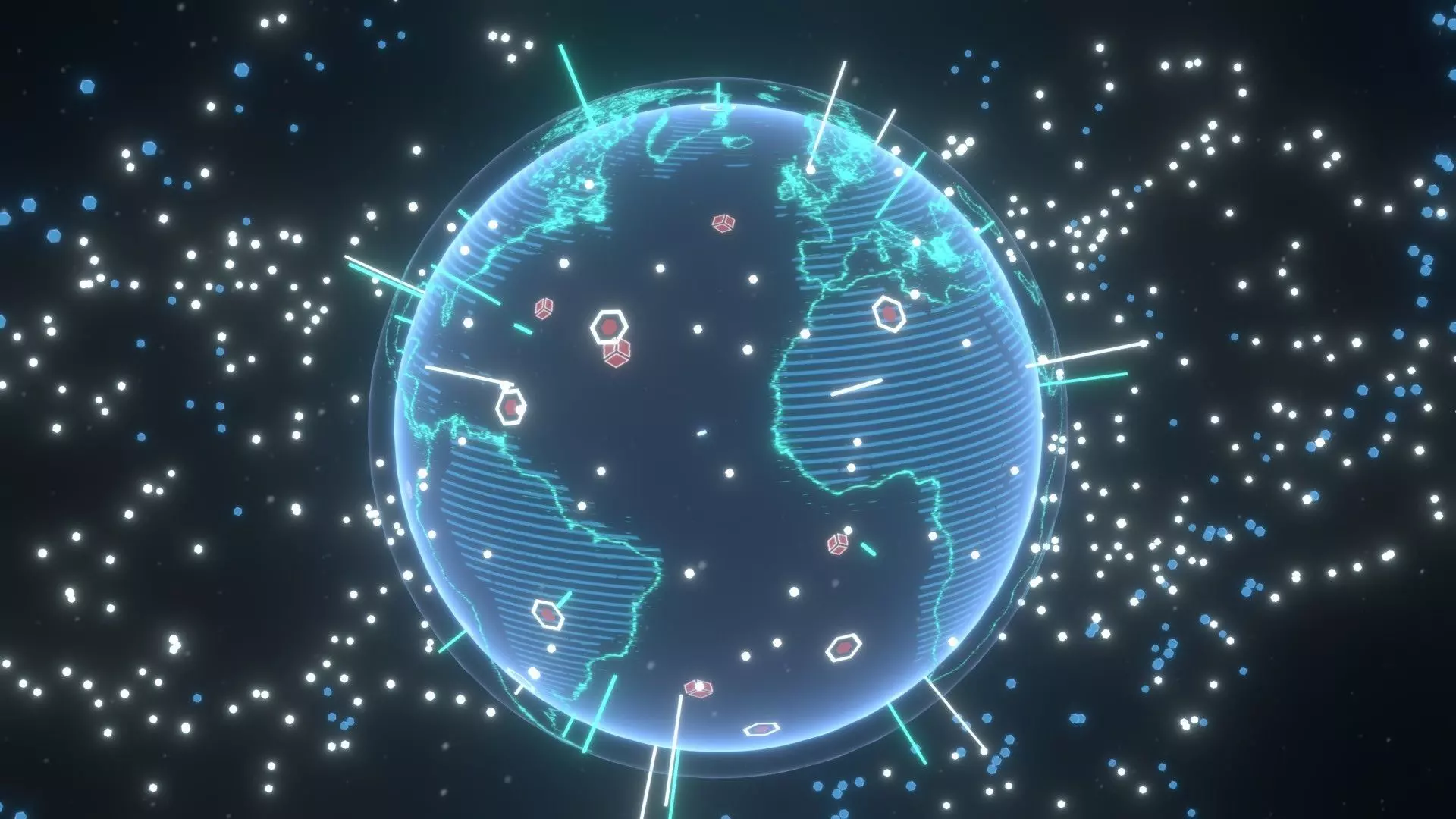 Animated Hologram Planet Earth No 3 With 50 Sci-Fi Music Tracks Low-poly 3D model_20