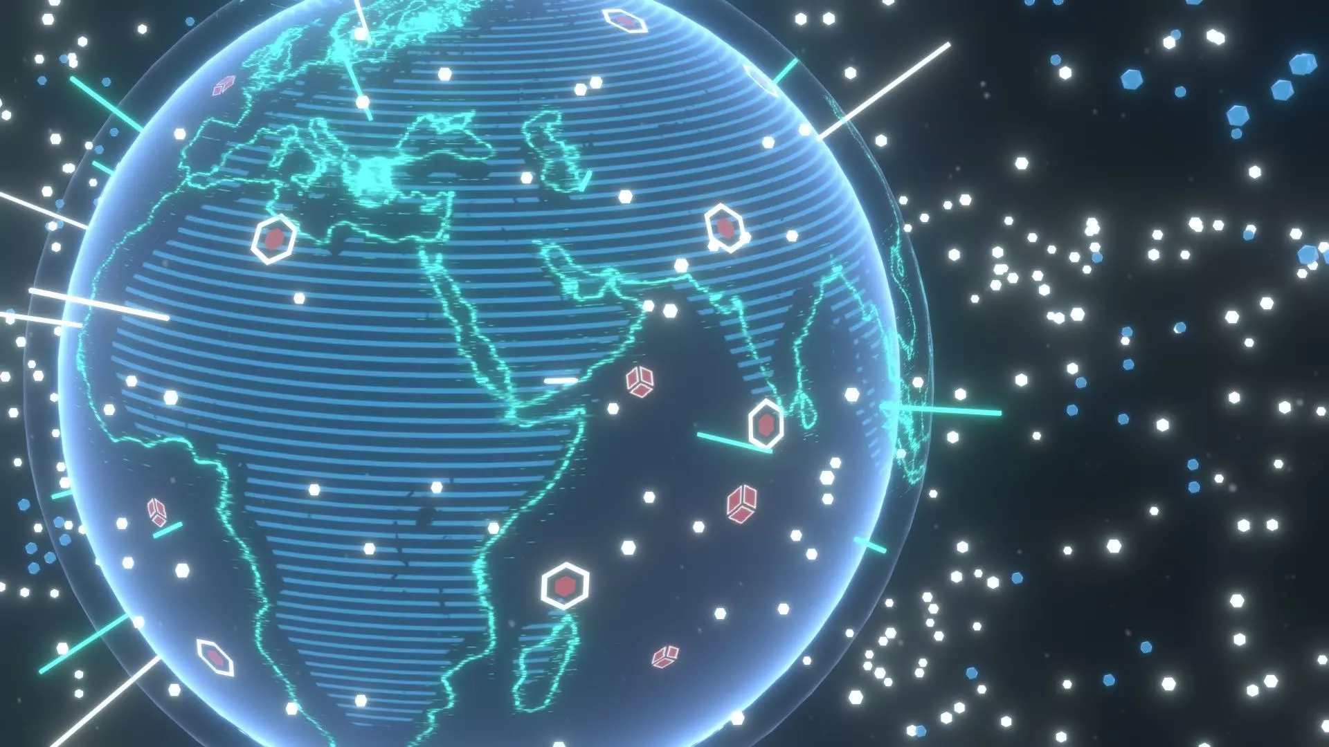 Animated Hologram Planet Earth No 3 With 50 Sci-Fi Music Tracks Low-poly 3D model_21