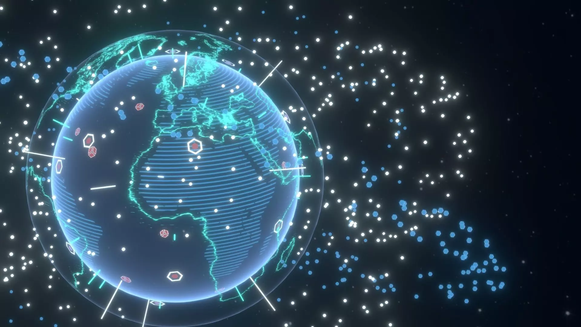 Animated Hologram Planet Earth No 3 With 50 Sci-Fi Music Tracks Low-poly 3D model_10