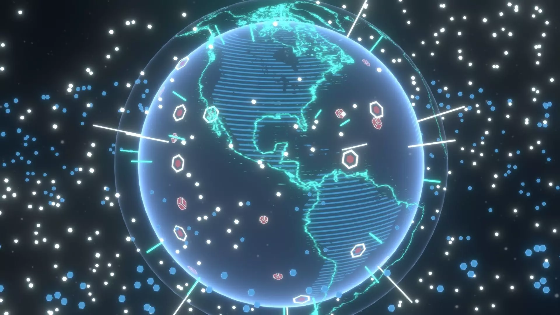 Animated Hologram Planet Earth No 3 With 50 Sci-Fi Music Tracks Low-poly 3D model_6