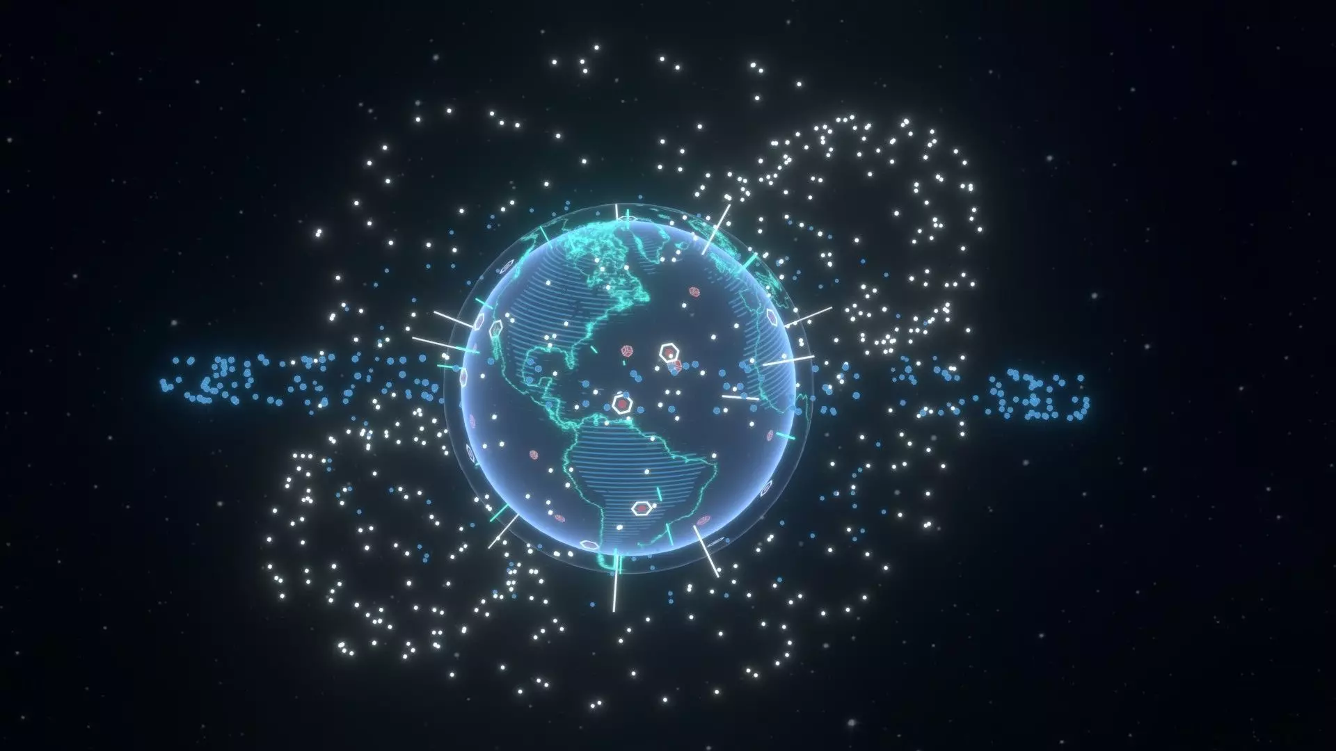 Animated Hologram Planet Earth No 3 With 50 Sci-Fi Music Tracks Low-poly 3D model_15