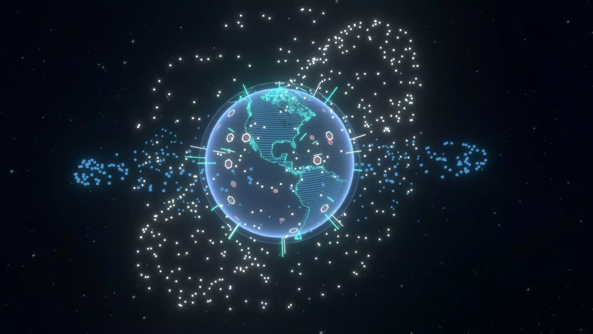 Animated Hologram Planet Earth No 3 With 50 Sci-Fi Music Tracks Low-poly 3D model_22