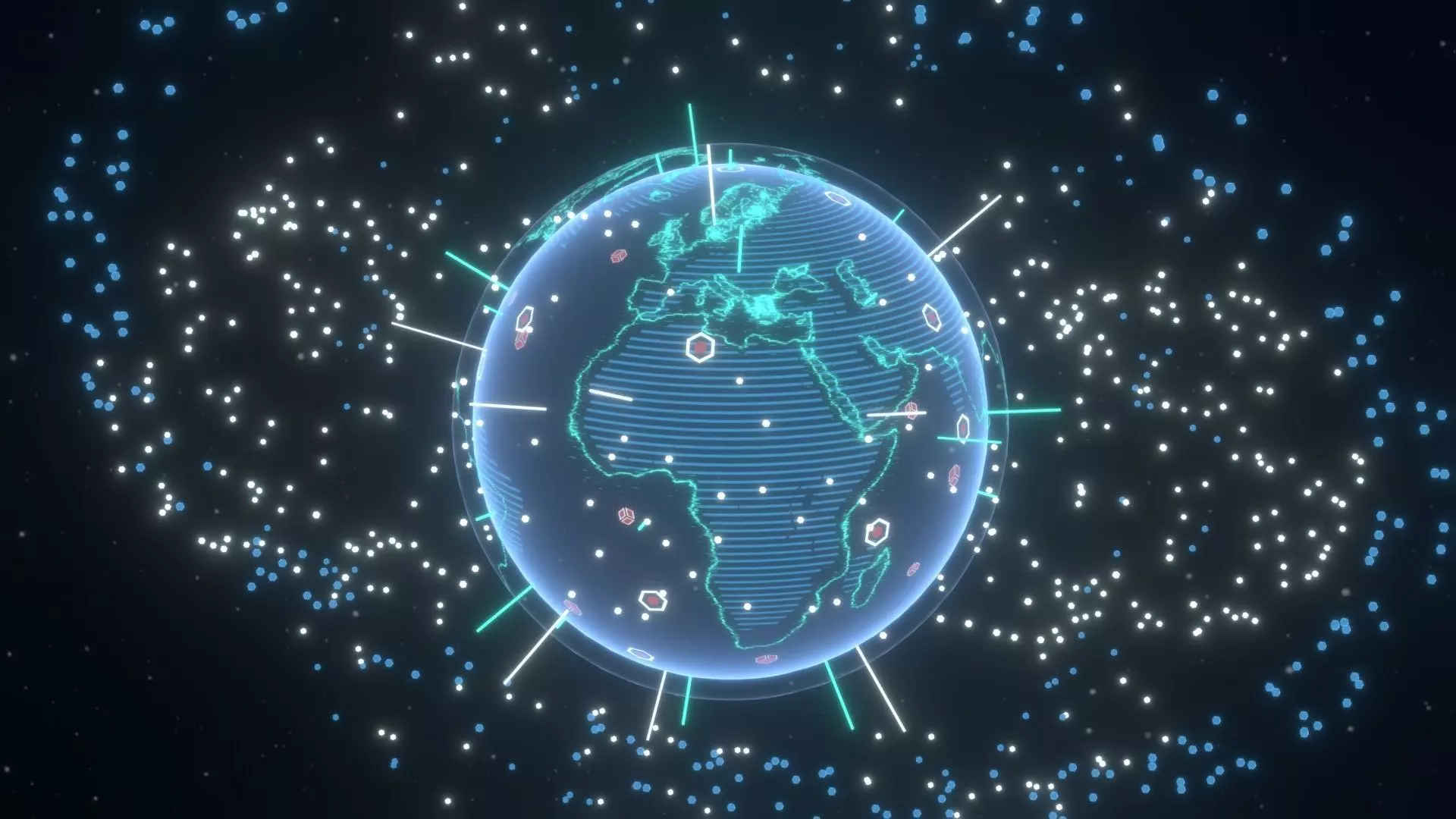 Animated Hologram Planet Earth No 3 With 50 Sci-Fi Music Tracks Low-poly 3D model_4