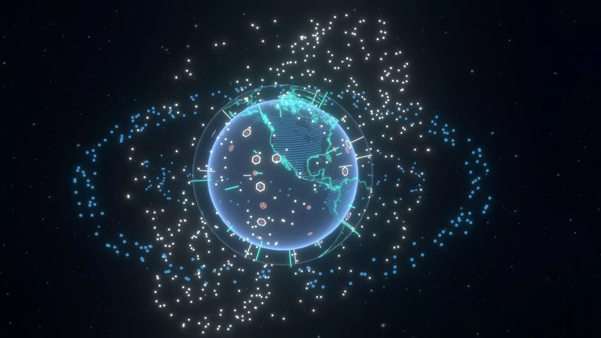 Animated Hologram Planet Earth No 3 With 50 Sci-Fi Music Tracks Low-poly 3D model_16