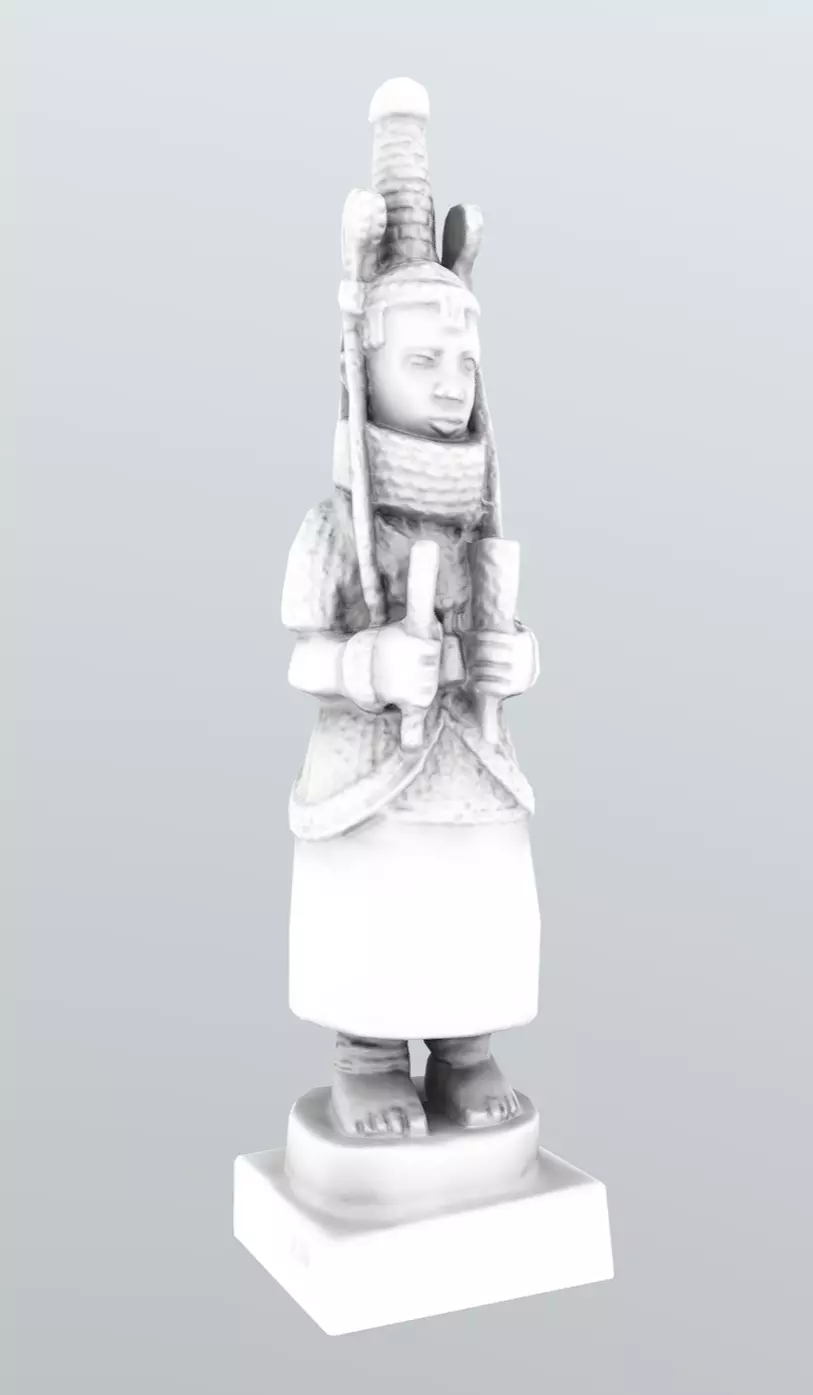 Oba of Benin Statue Low-poly 3D model_15