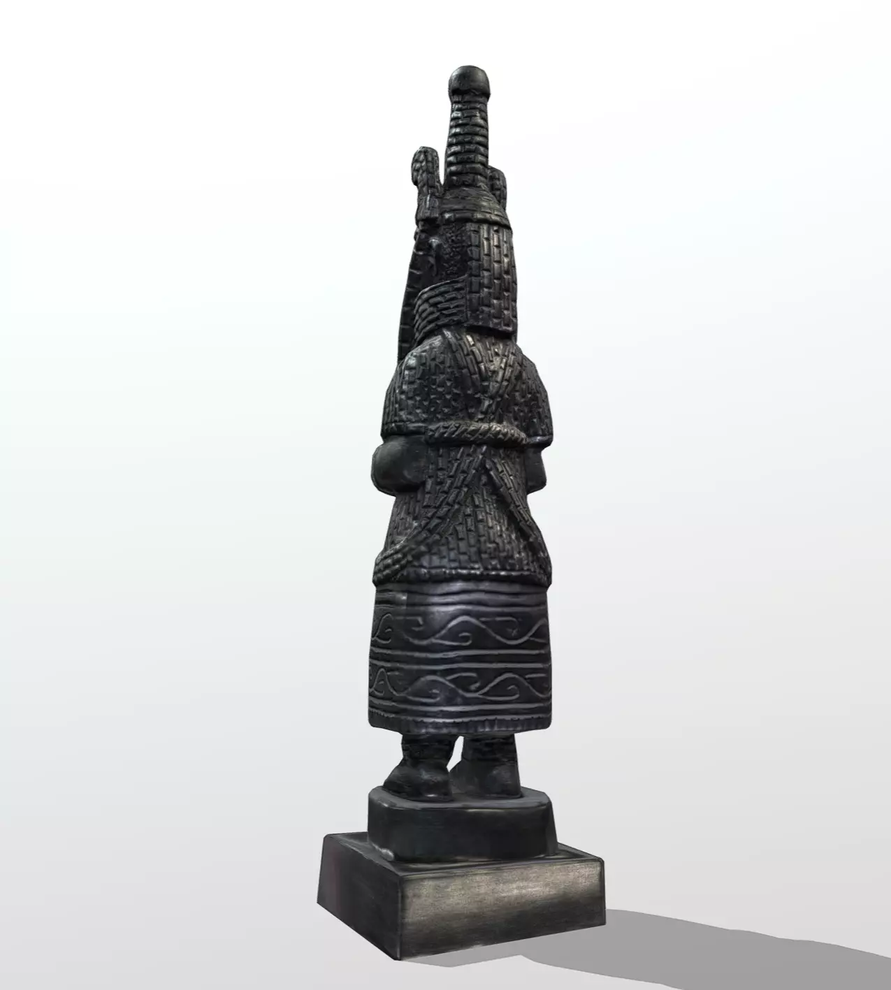 Oba of Benin Statue Low-poly 3D model_4