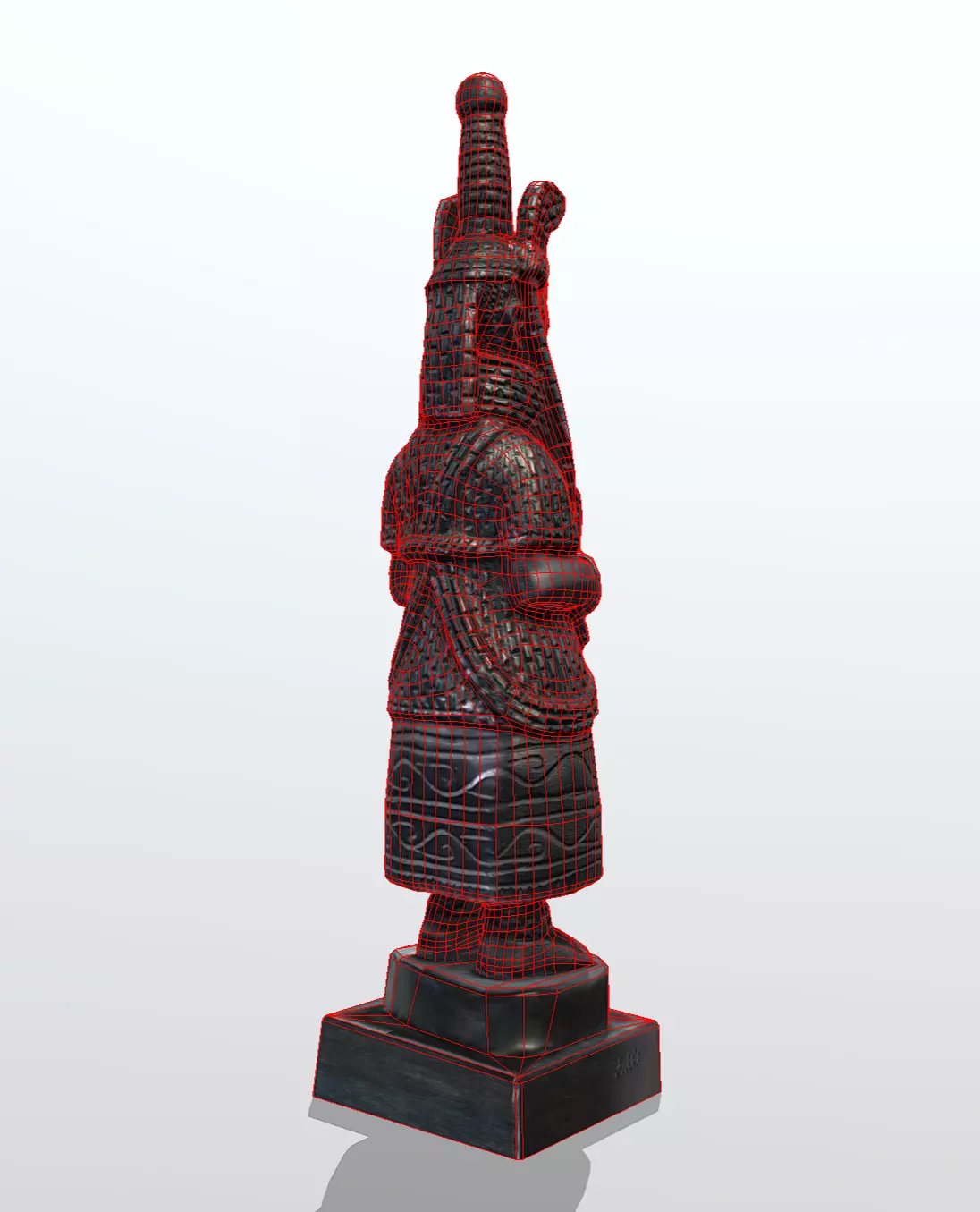 Oba of Benin Statue Low-poly 3D model_11