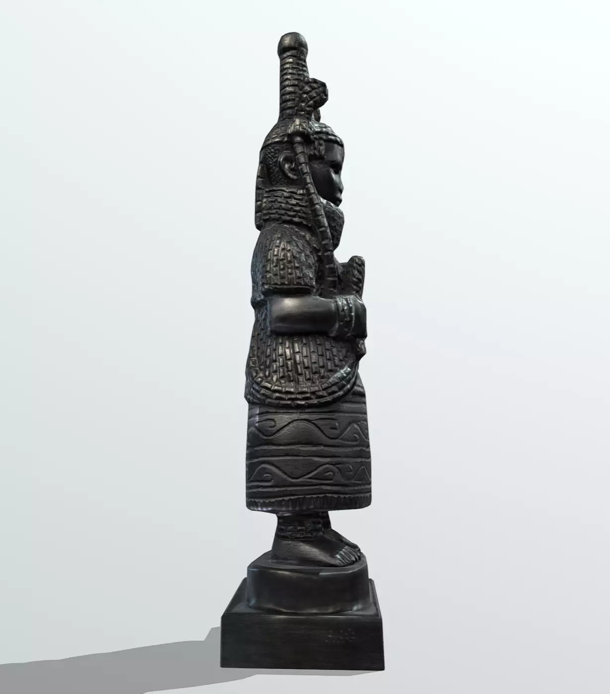 Oba of Benin Statue Low-poly 3D model_6